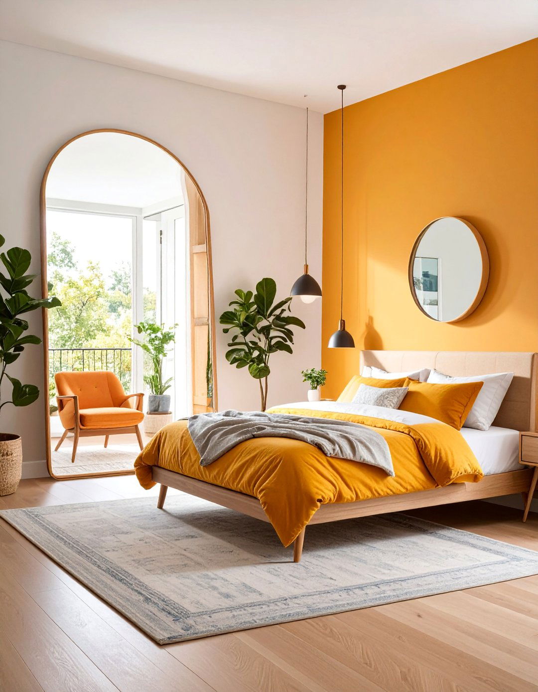 Mirror Enhanced Light Reflection - 25 Small Bedroom Lighting Ideas