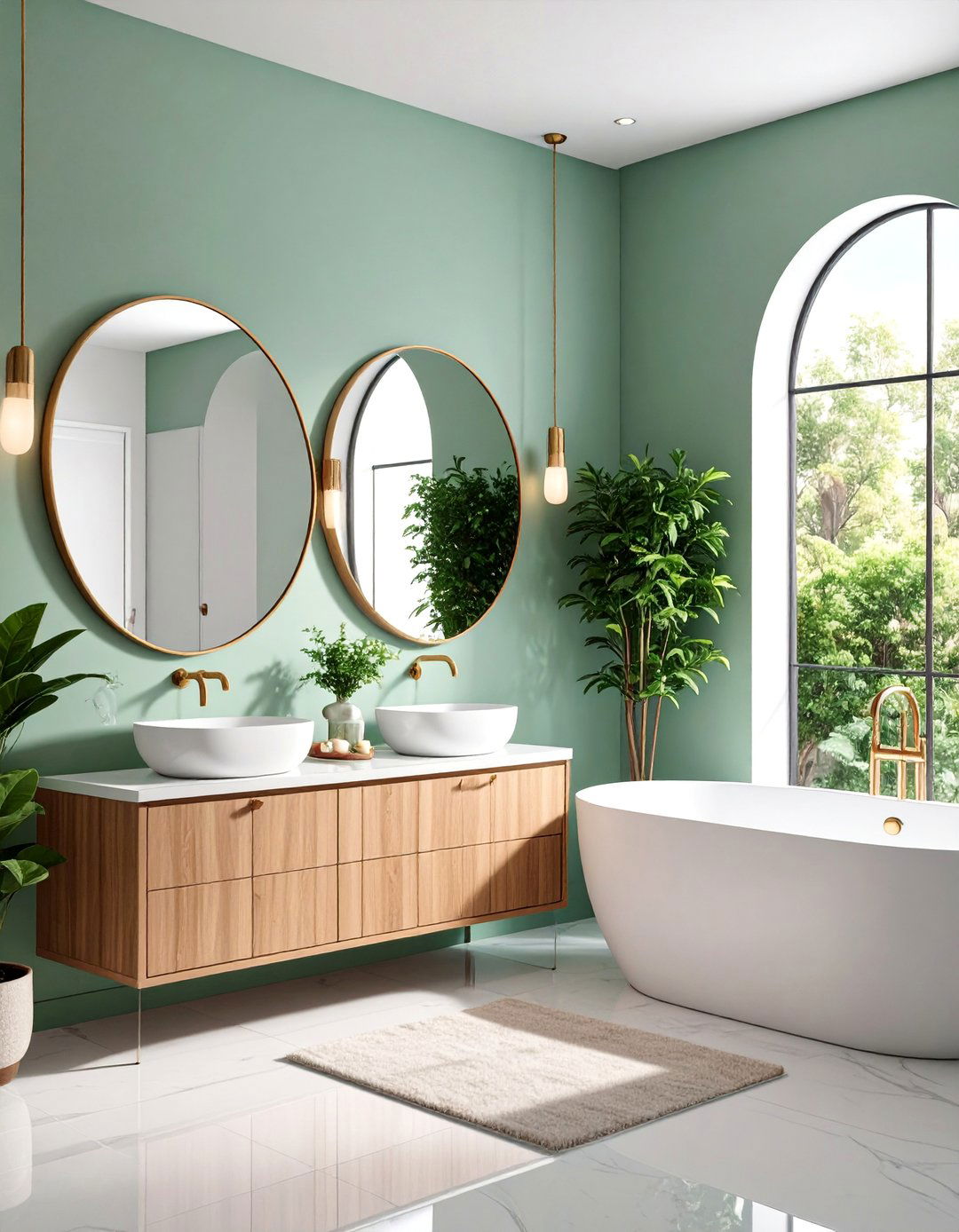 Mirror Gallery Wall Half Bathroom with Reflective Impact - 25 Half Bathroom Ideas