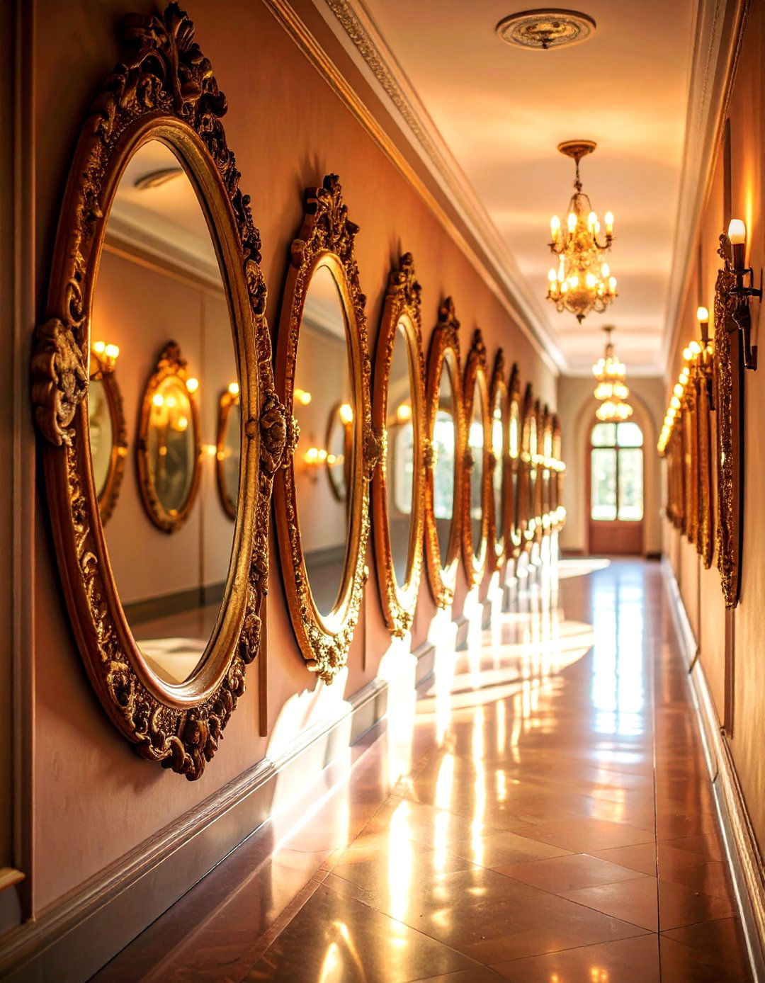 Mirror Multiplication for Light and Space - 25 Hallway Decor Ideas