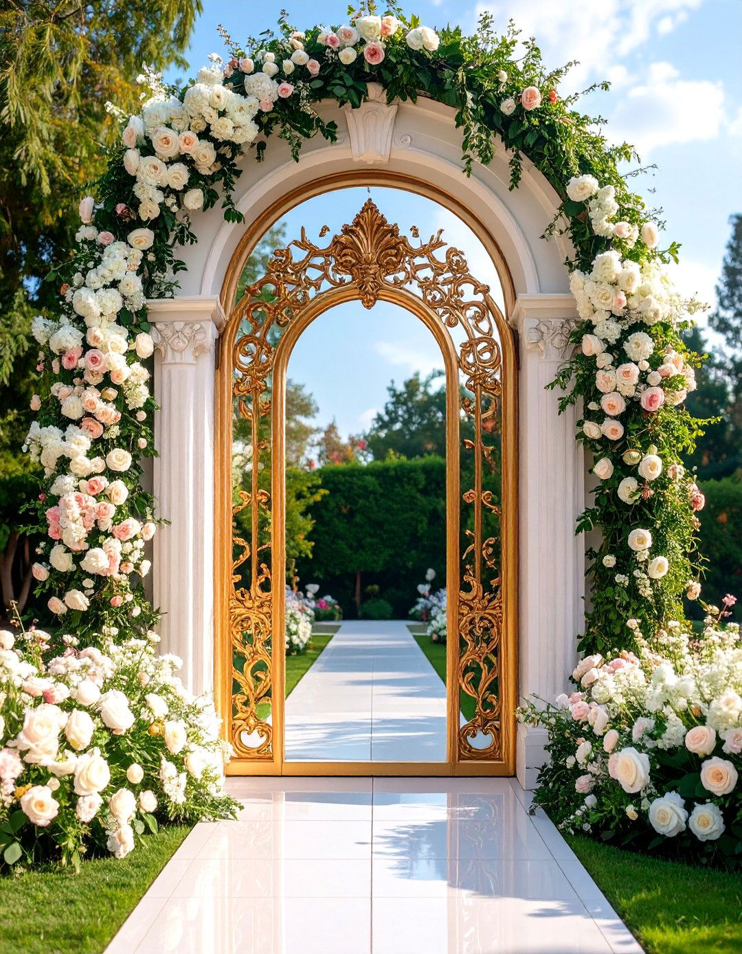 Mirror Welcome Sign with Elegant Calligraphy - 25 Wedding Welcome Sign Ideas