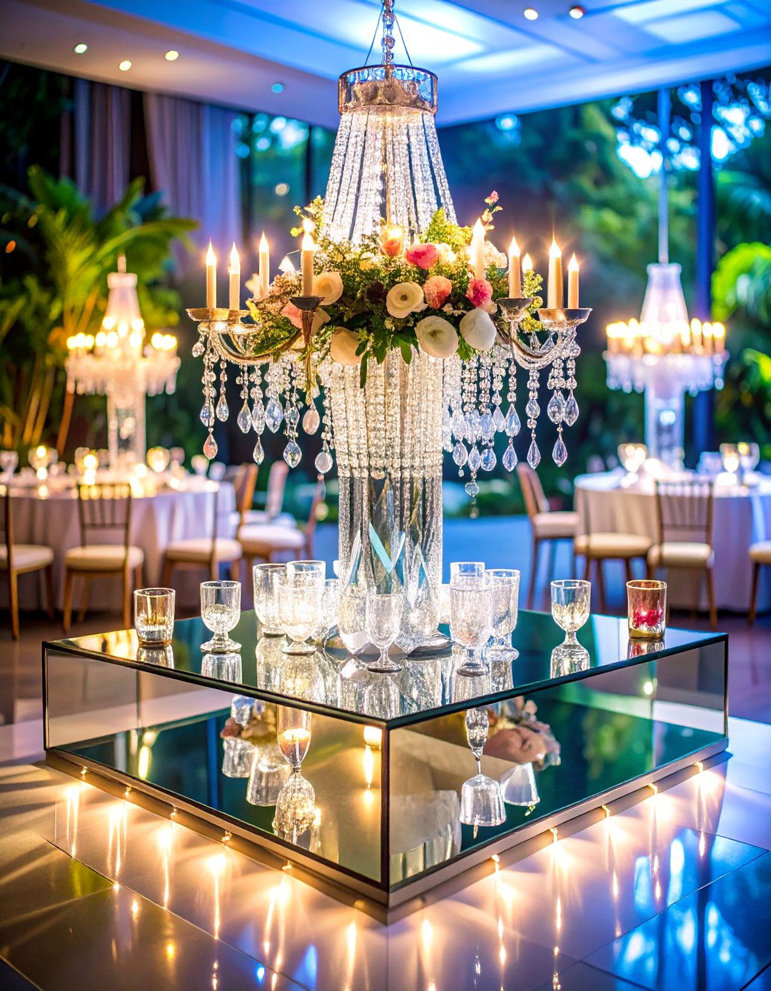 Mirror and Crystal Reflection Garden - 25 Wedding Decoration Ideas