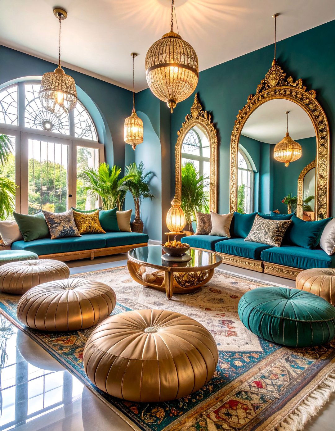 Mirror and Reflection Meditation Room with Multiplied Light - 25 Boho Meditation Room Ideas