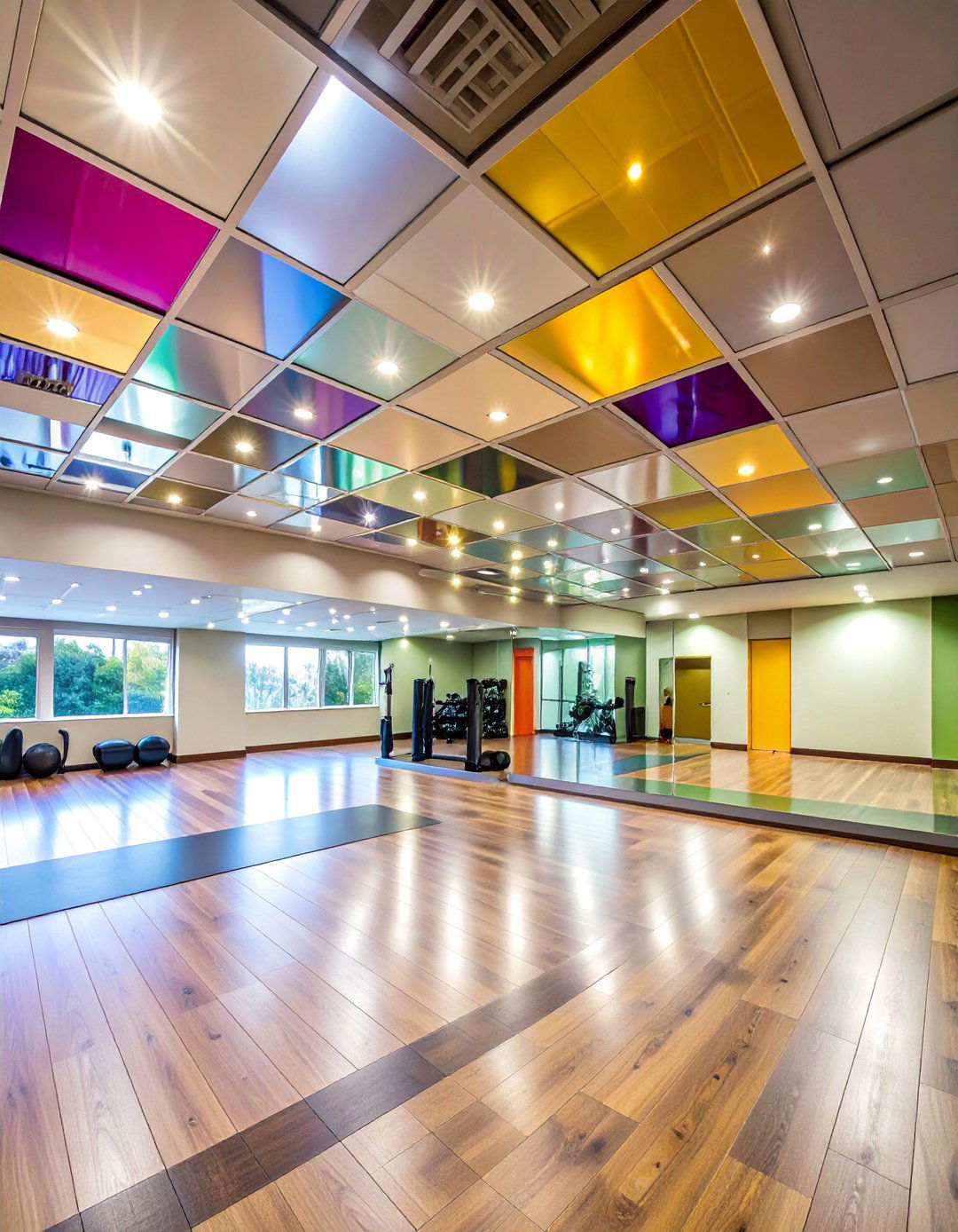 Mirrored Drop Ceiling Tile System - 25 Basement Drop Ceiling Ideas