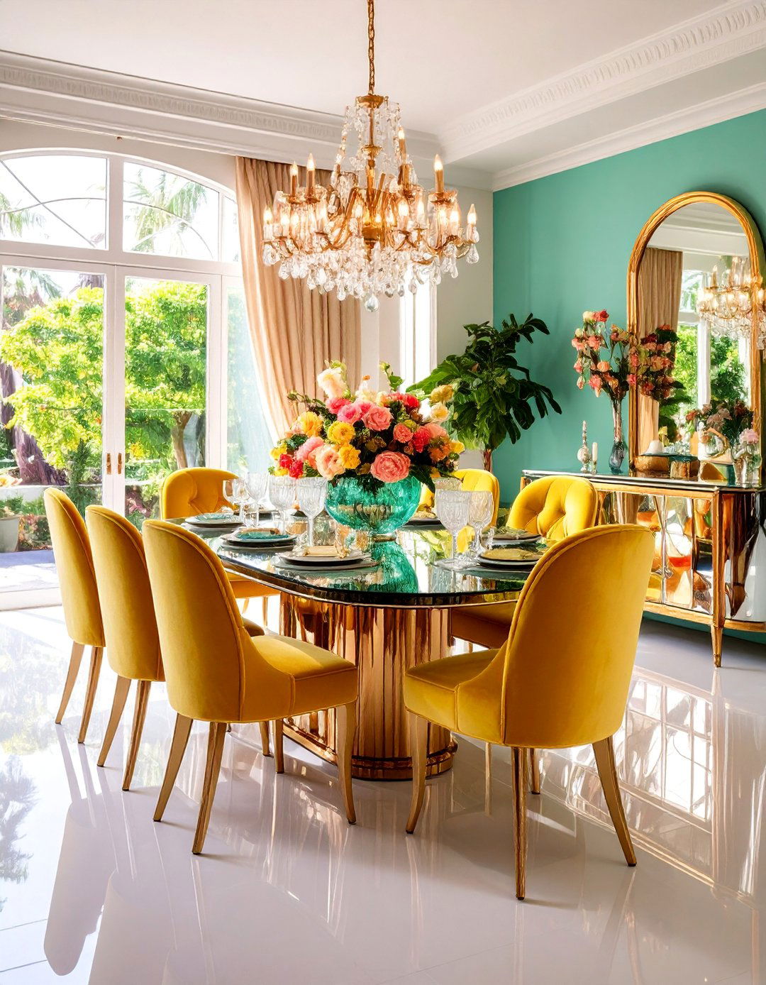 Mirrored Furniture Glamour - 25 Glam Dining Room Ideas