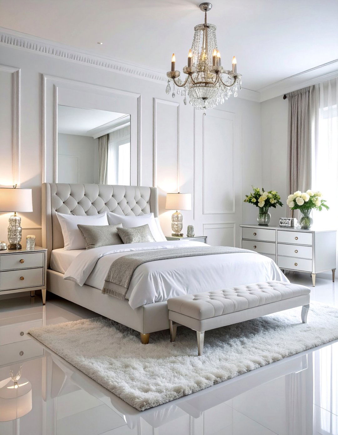 Mirrored Surface Reflection Bedroom - 25 Clean Girl Room Ideas