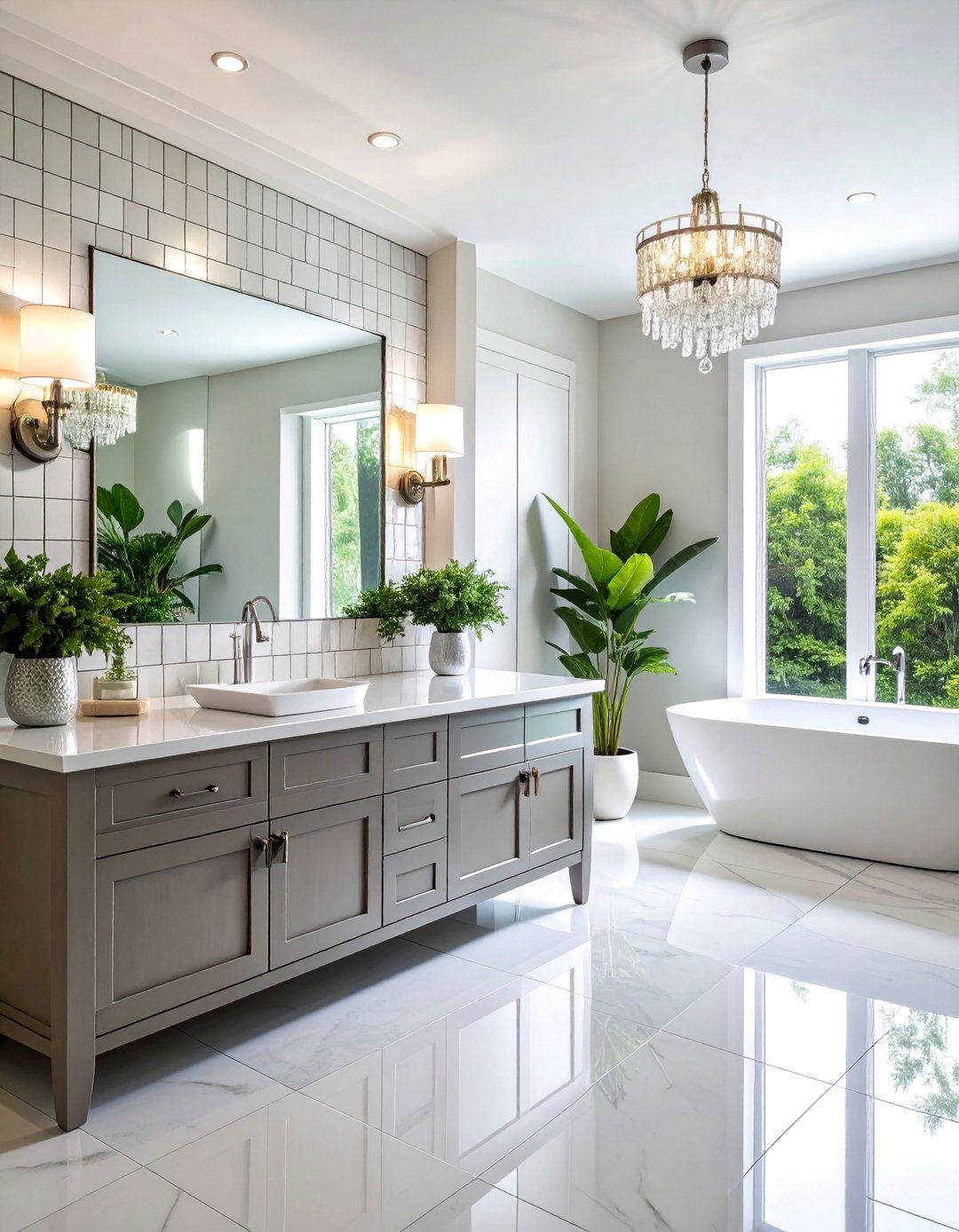 Mirrored Tile Backsplash - 25 Bathroom Backsplash Ideas