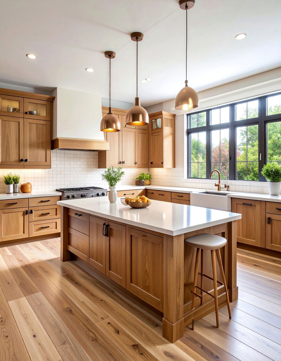 Mission Style Oak Cabinet Kitchen with Copper Accents - 25 Craftsman Kitchen Ideas