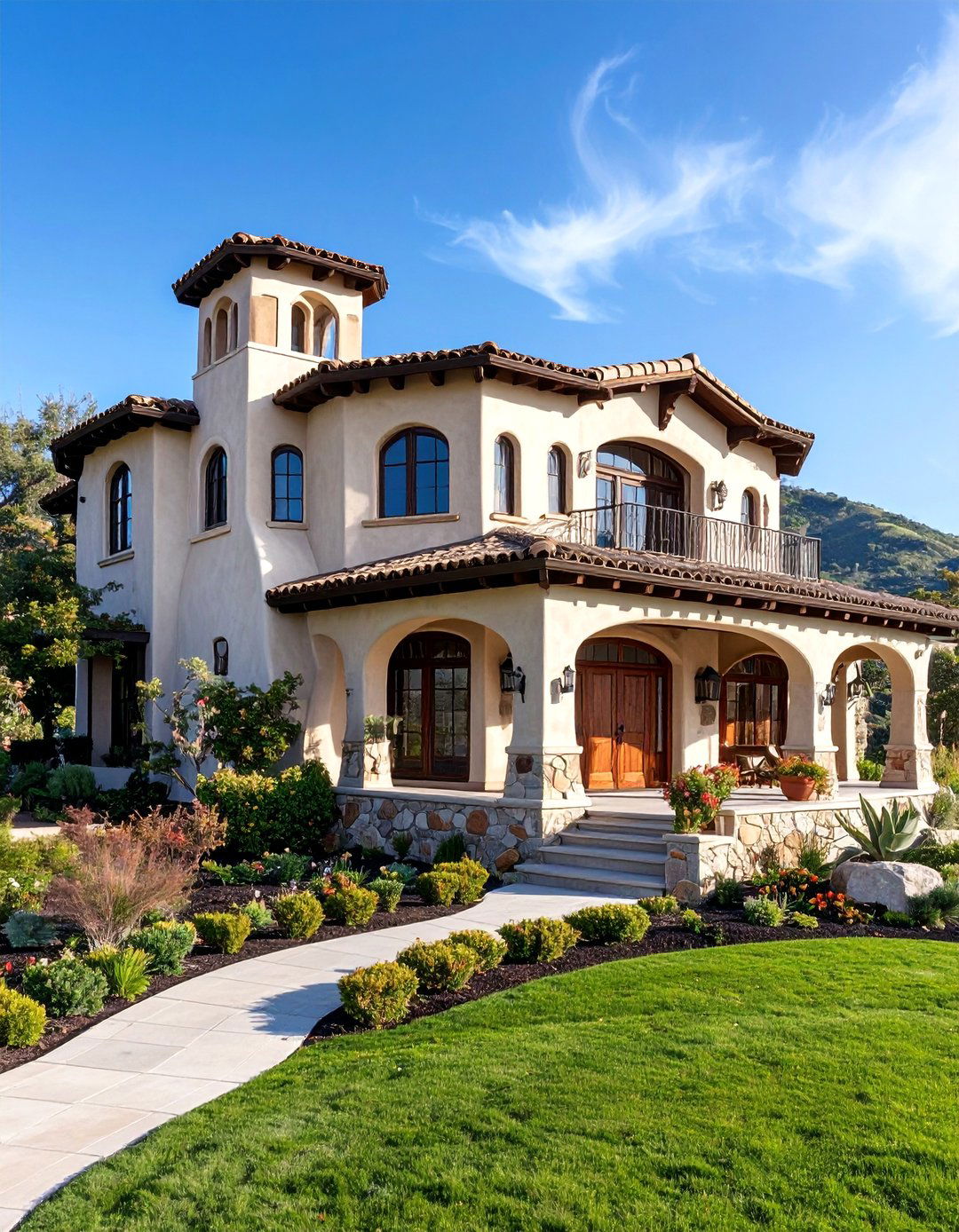 Mission Style with Bell Tower Elements - 25 spanish style home exterior ideas