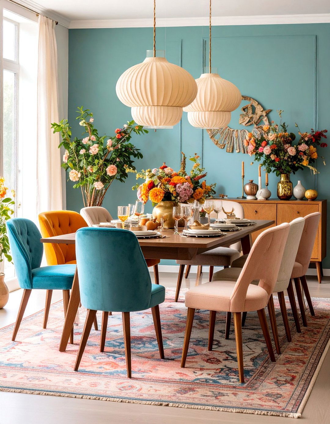 Mixed Era Dining Room with Vintage and Contemporary Pieces - 25 Dining Room Design Ideas