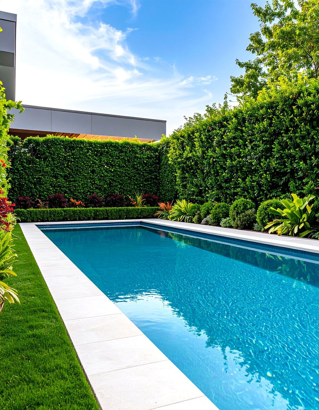 Mixed Evergreen Hedge Corridor - 25 Pool Privacy Ideas
