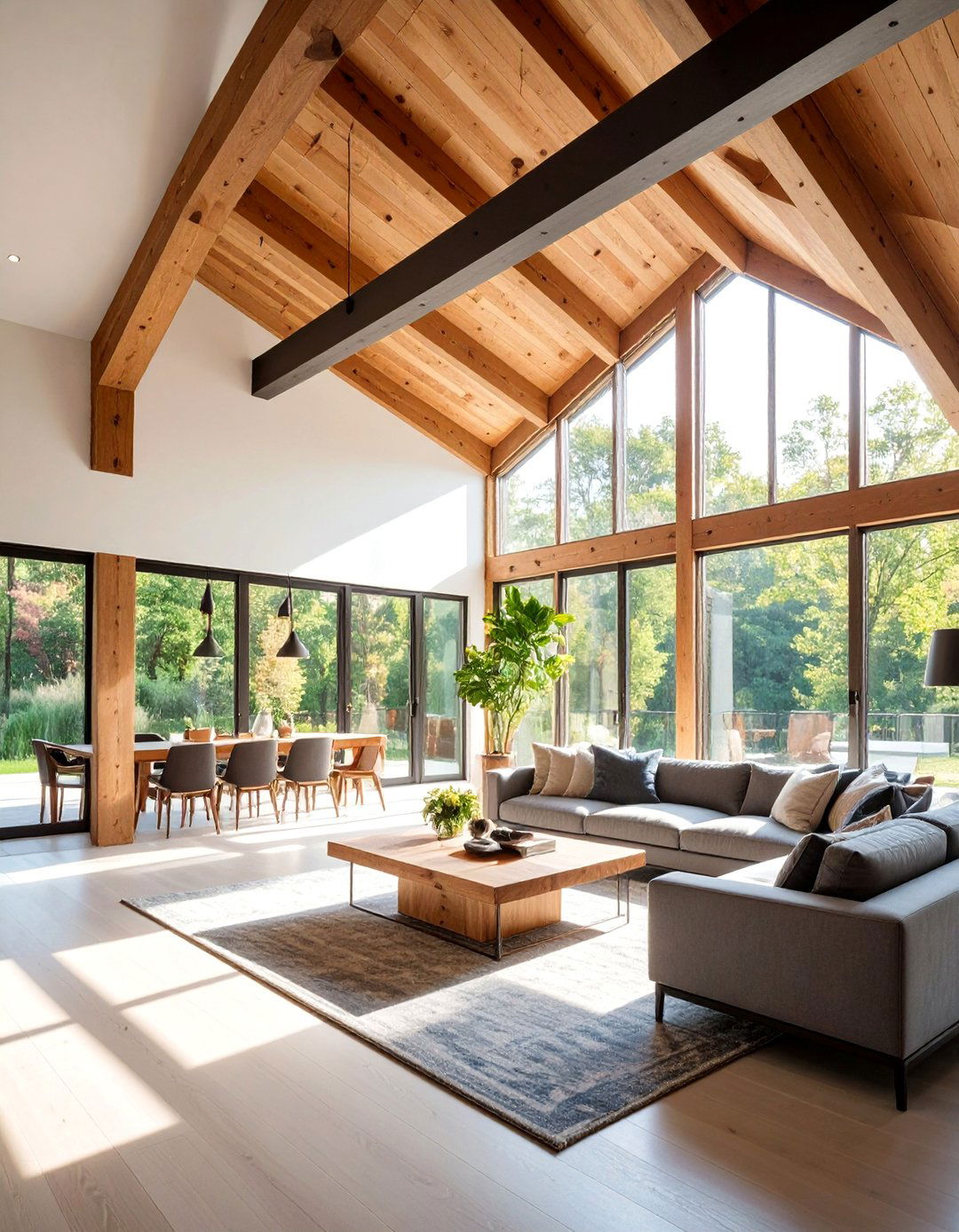 Mixed Material Contemporary Beam Combinations - 25 Decorative Ceiling Beam Ideas