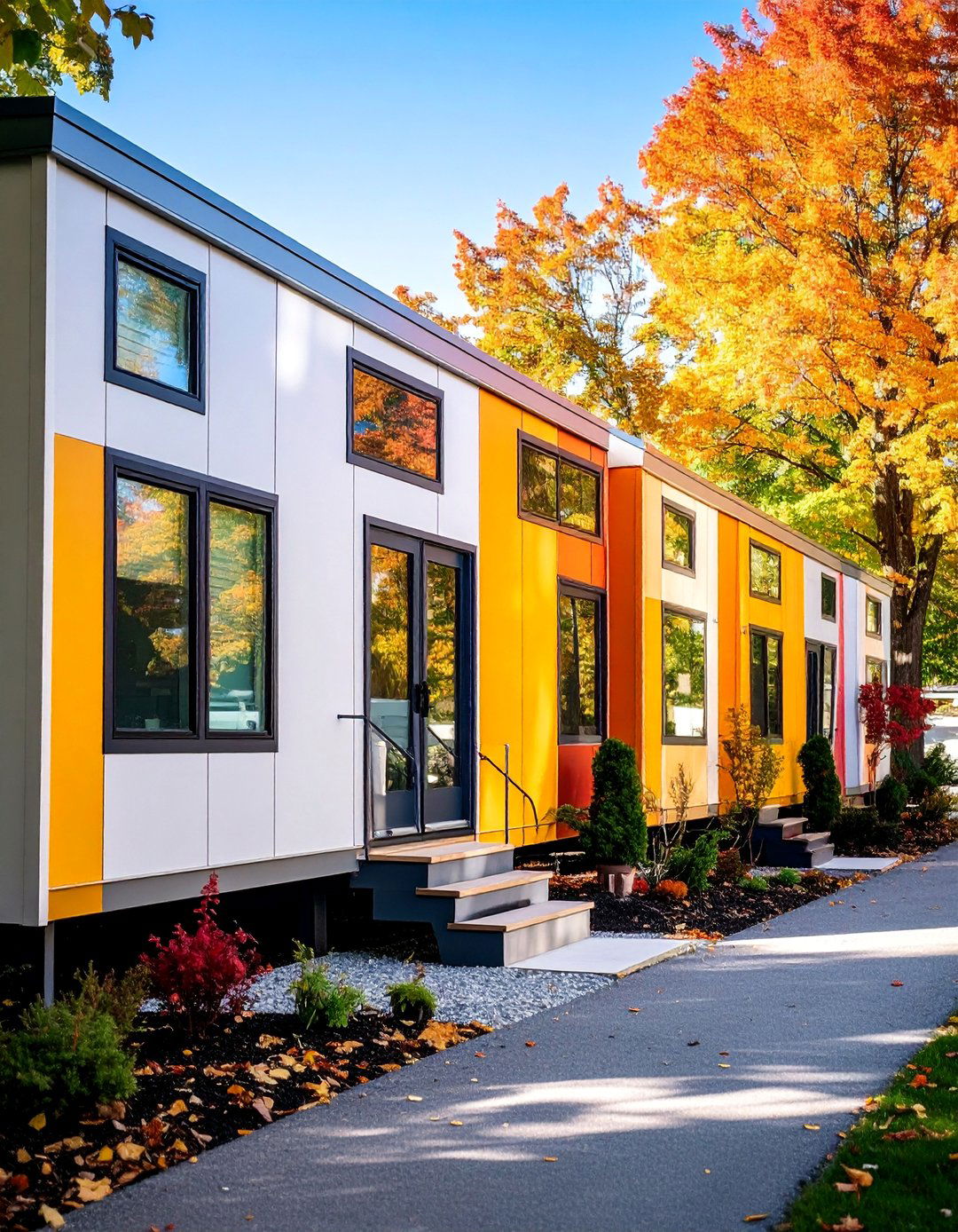 Mixed Material Contemporary Design with Smooth Panels - 25 Mobile Home Siding Design Ideas
