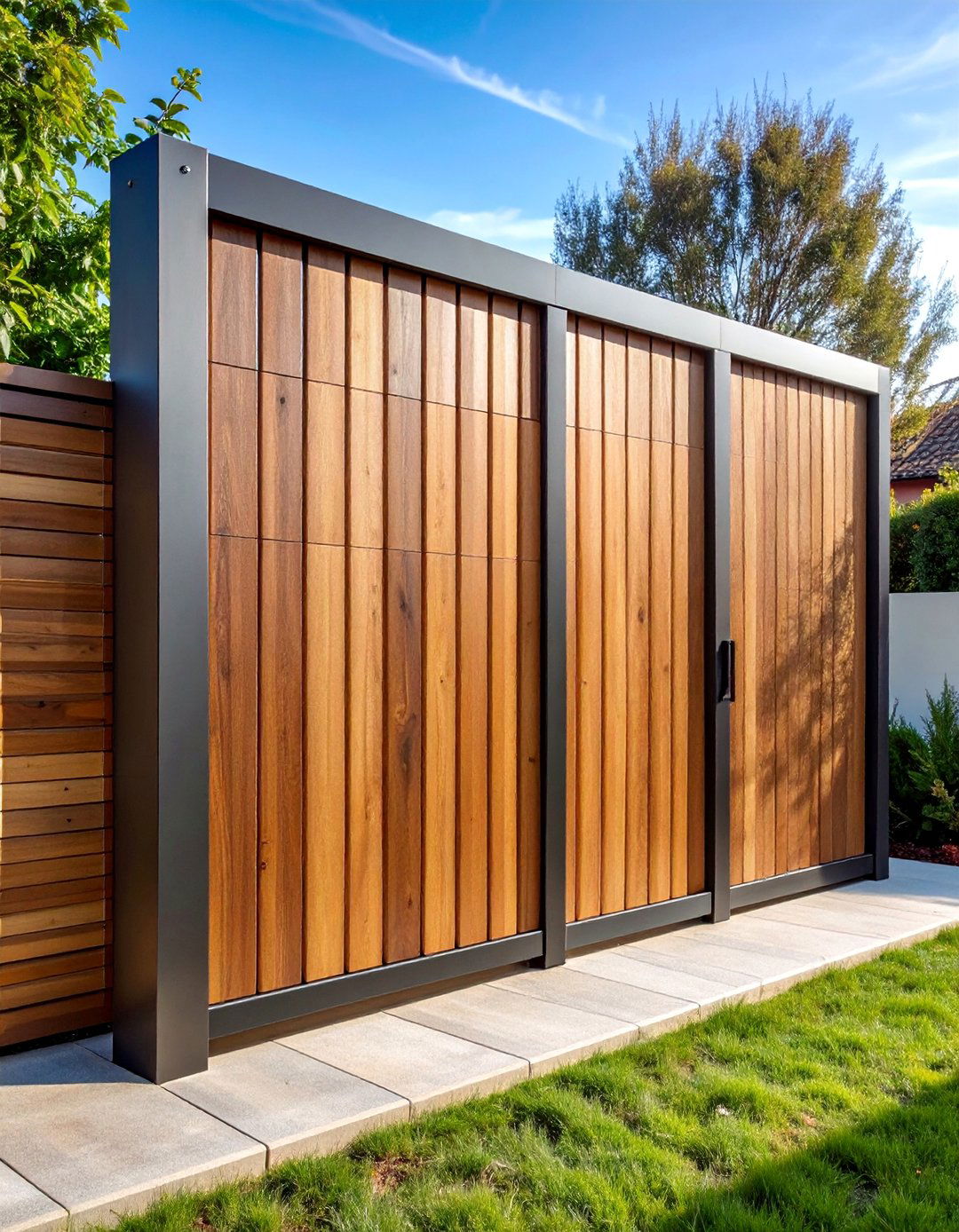 Mixed Material Contemporary Screen - 25 Backyard Privacy Ideas