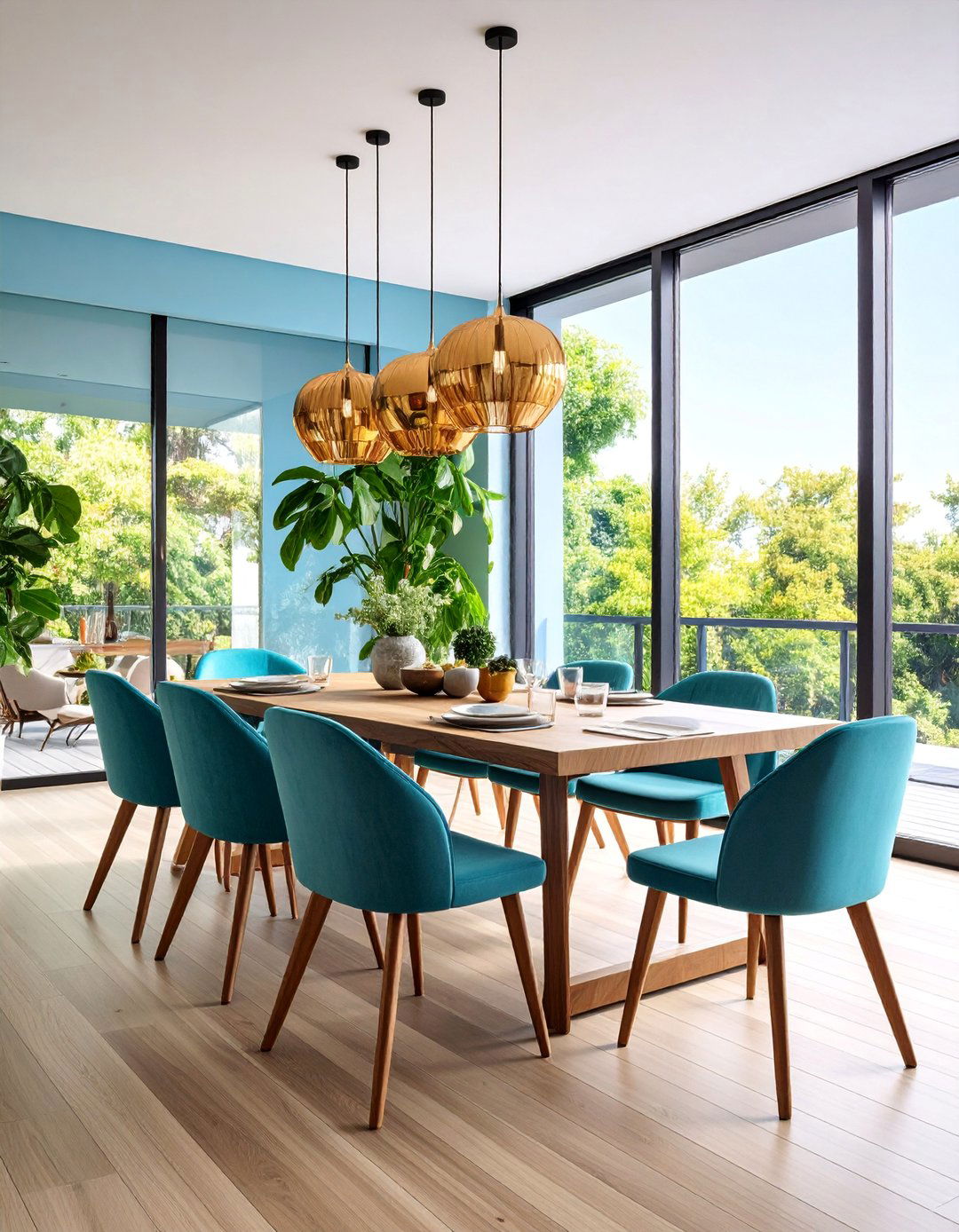 Mixed Material Dining Room with Contrasting Textures - 25 Modern Dining Room Ideas