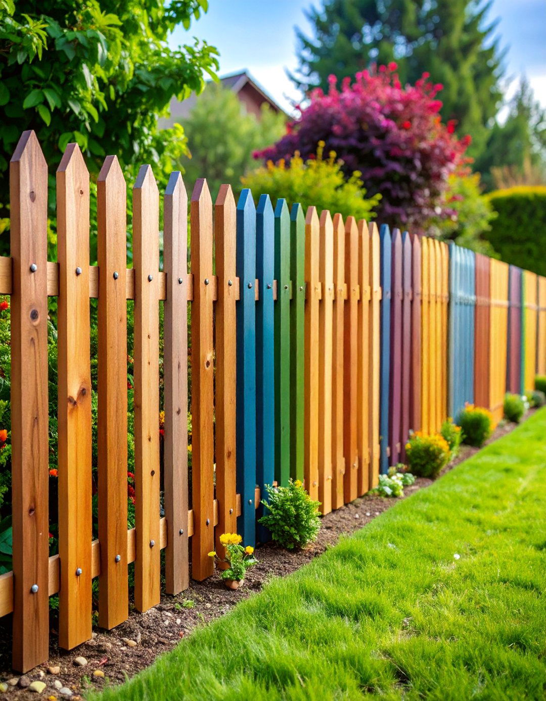Mixed Material Eclectic Design - 25 Small Garden Fence Ideas