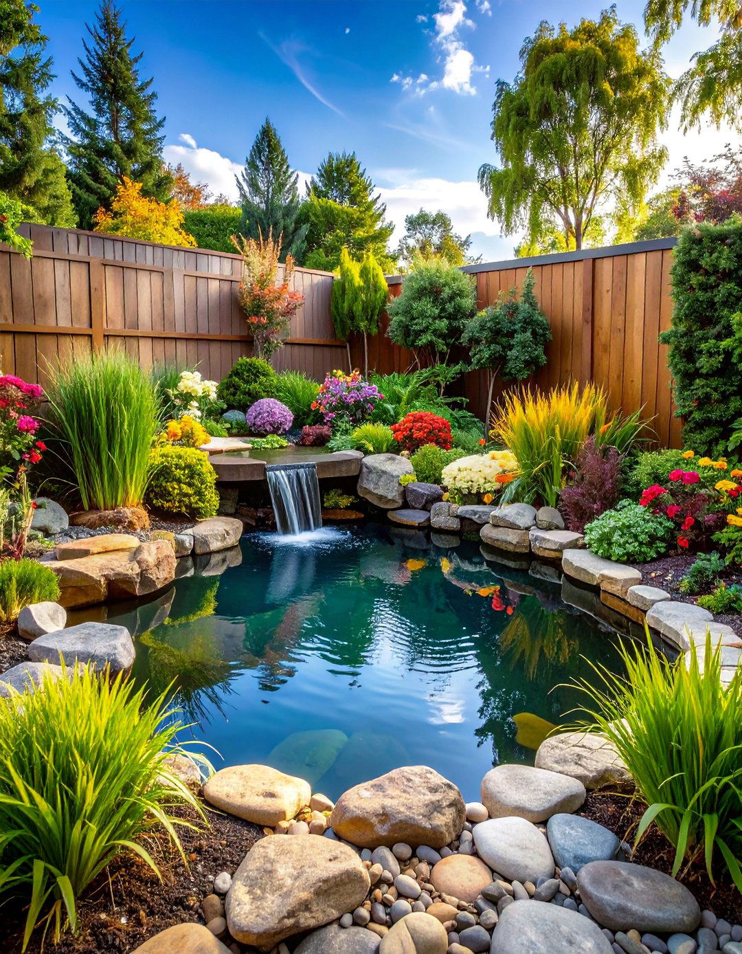 Mixed Material Eclectic Design - 25 Pond Edging Ideas