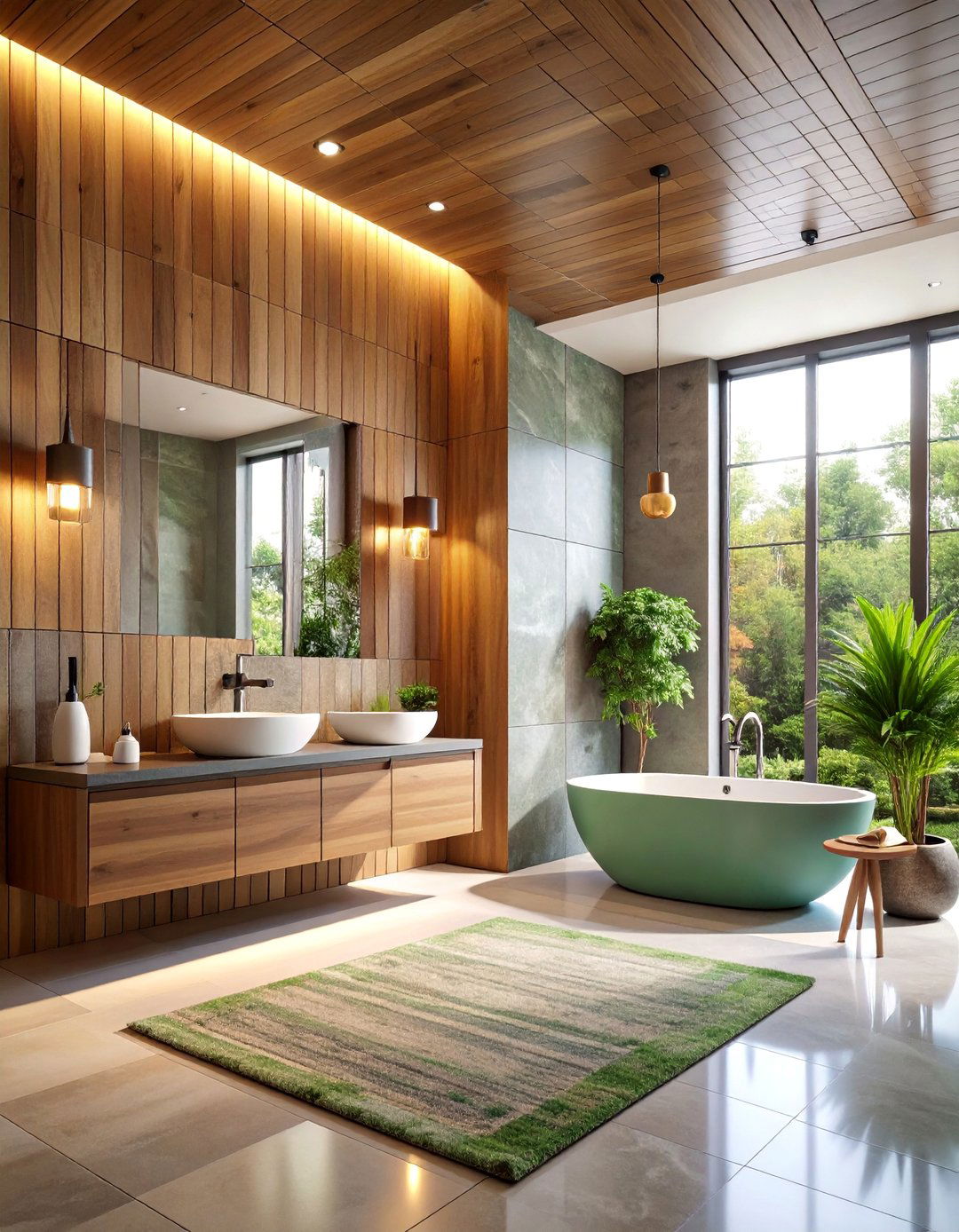 Mixed Material Gallery Wall - 25 Bathroom Wall Ideas