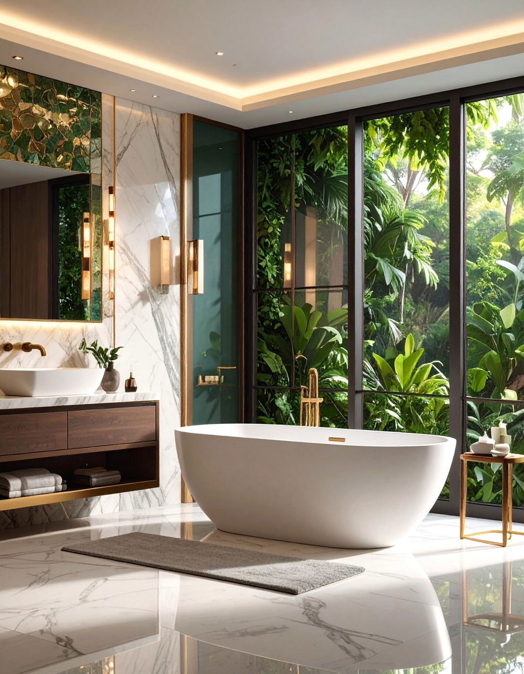 Mixed Material Luxury Surround - 25 Bathtub Surround Ideas