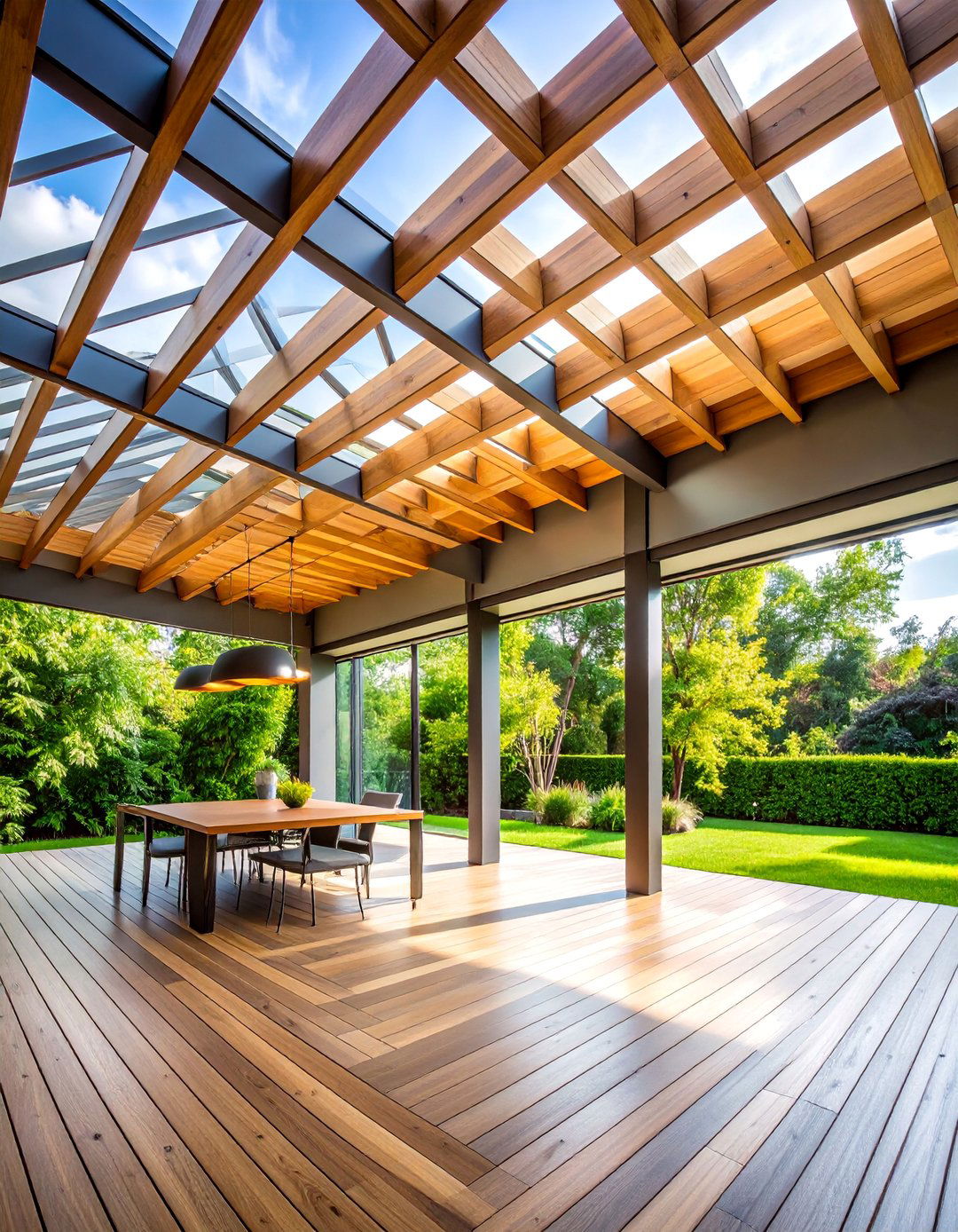 Mixed Material Modern Ceiling - 25 patio ceiling ideas