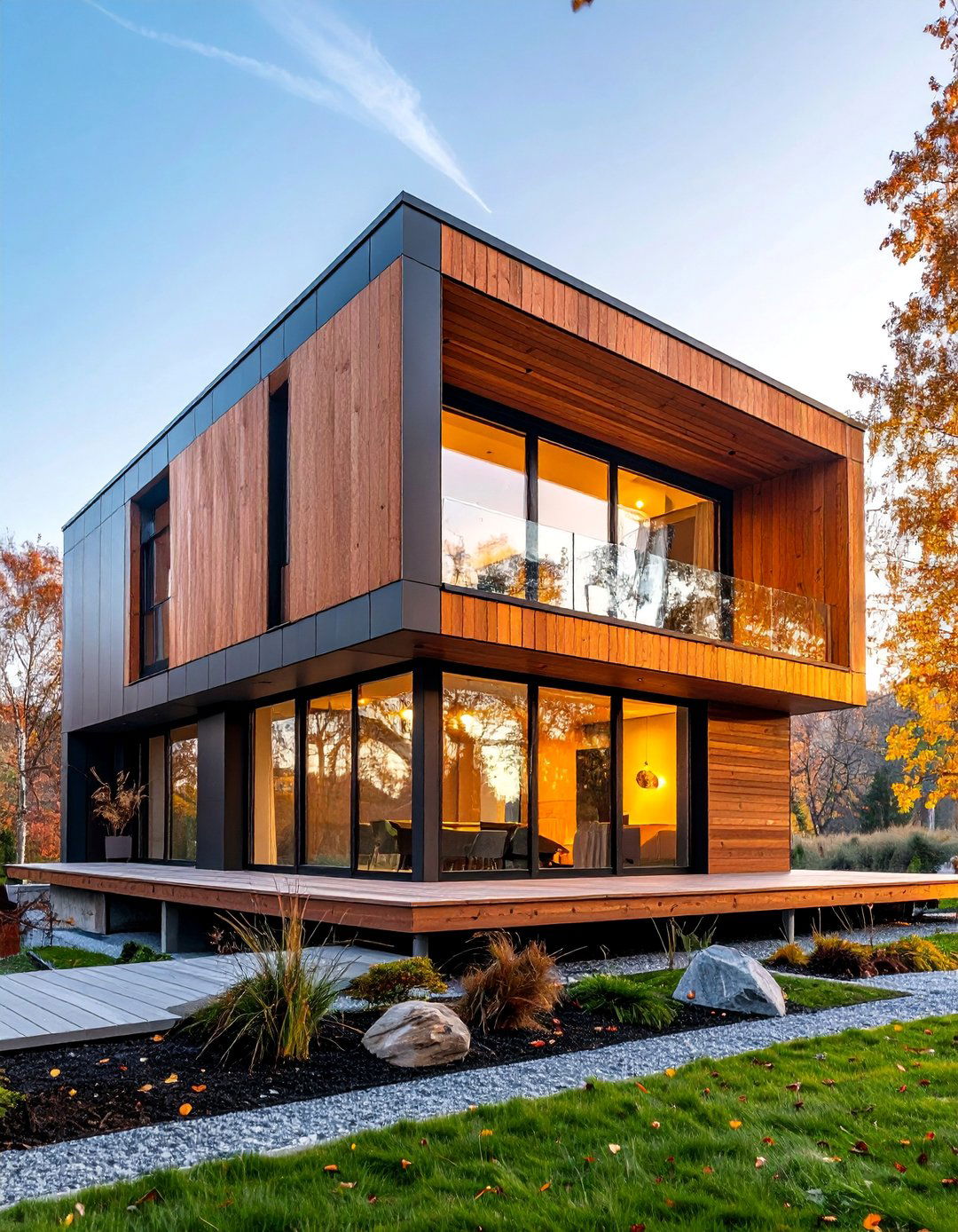 Mixed Material Modern Composition - 25 Scandinavian House Exterior Ideas