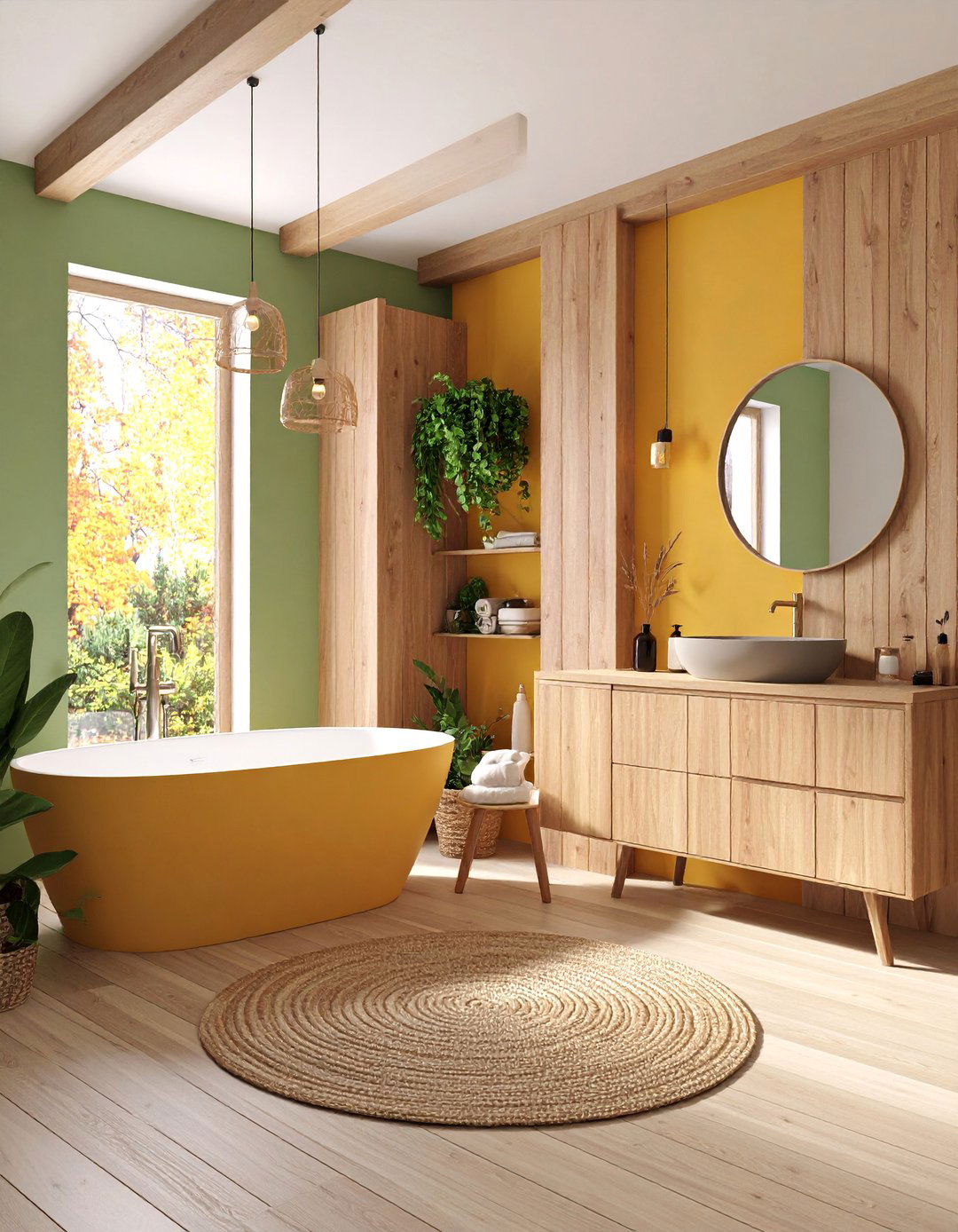 Mixed Material Panel Combination - 25 Bathroom Wall Paneling Ideas