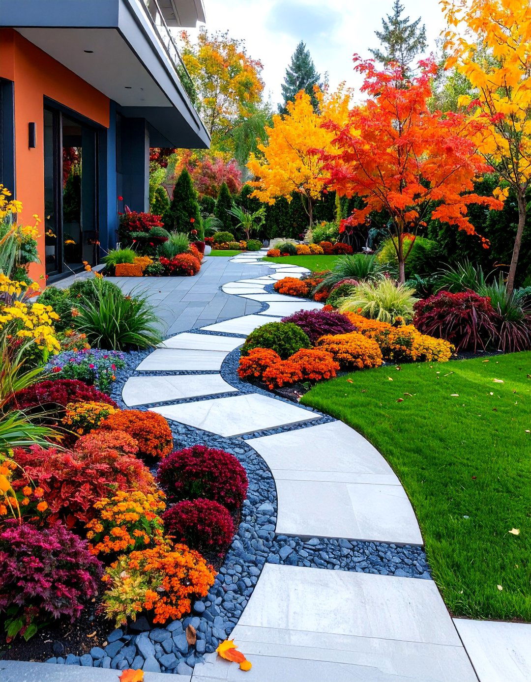 Mixed Material Patio with Contrasting Design Zones - 25 Patio Flooring Ideas