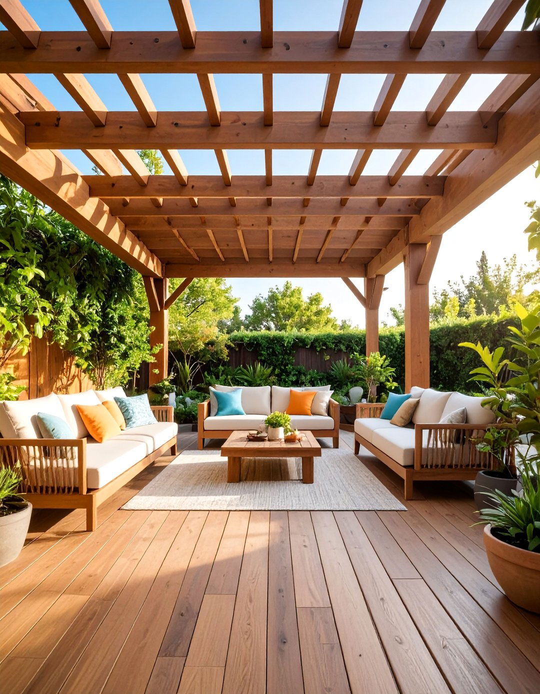 Mixed Material Pergola Design - 25 Pergola Flooring Ideas