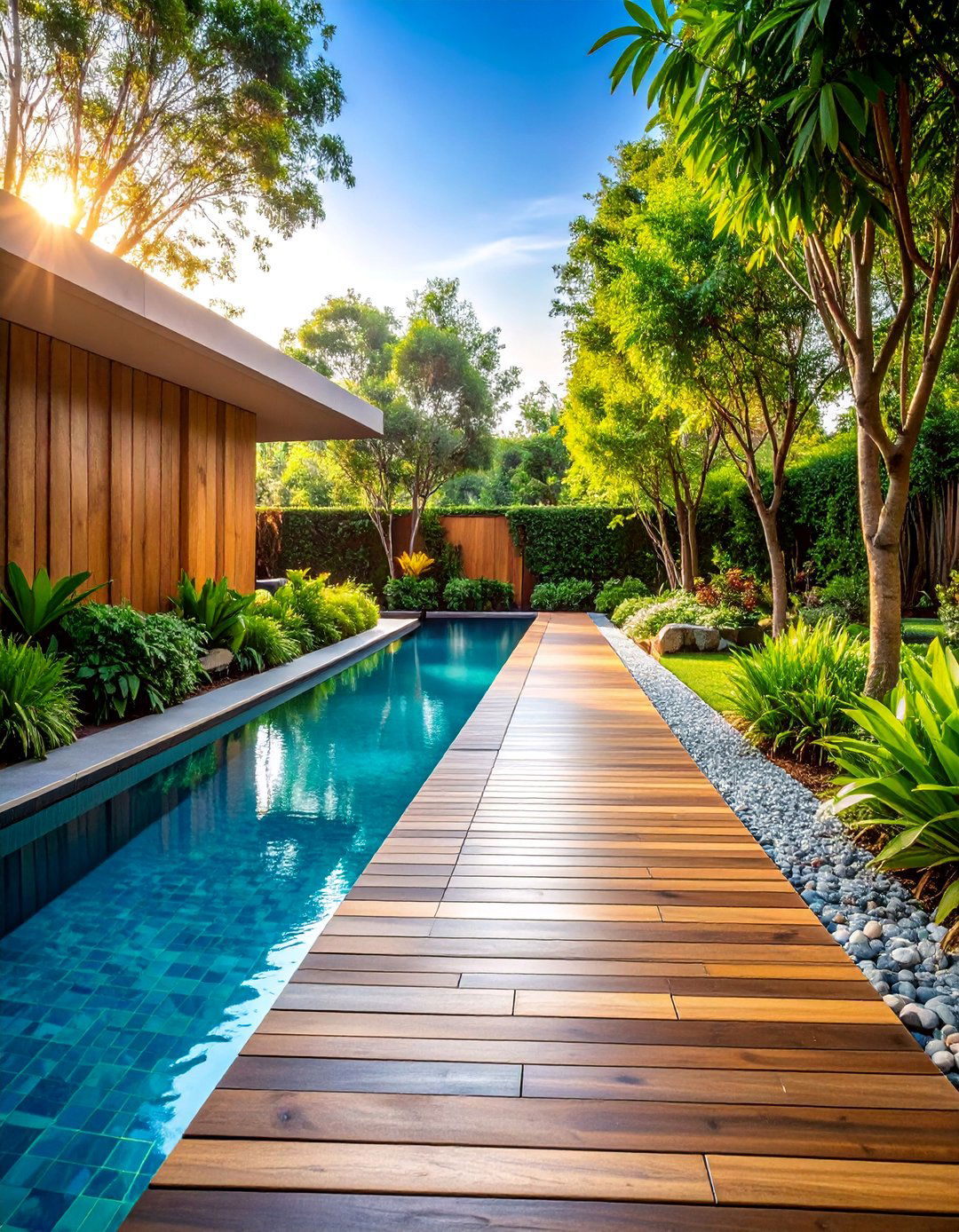 Mixed Material Pool Walkway Design - 25 Pool Walkway Ideas