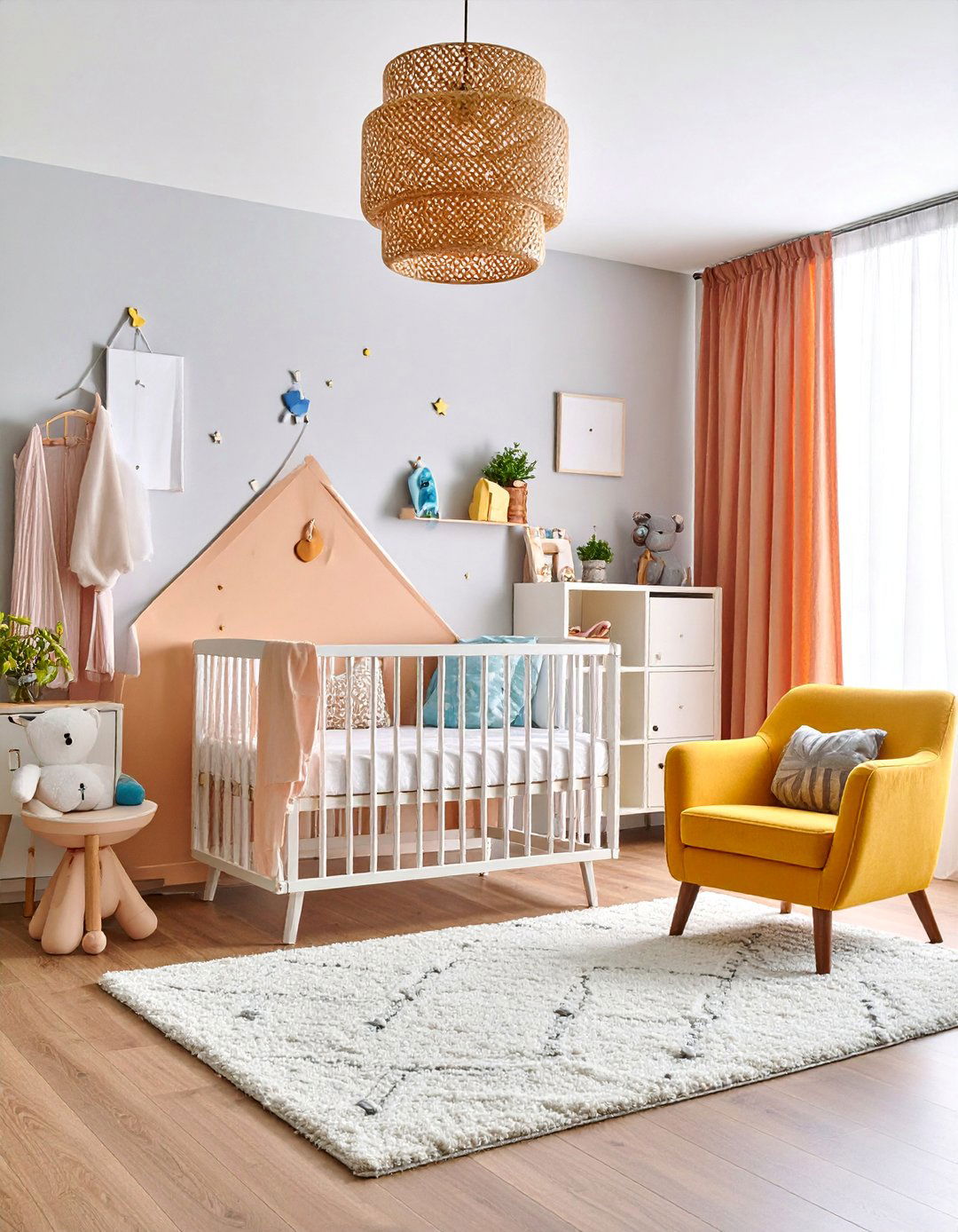 Mixed Material Texture Nursery - 25 Mid-century Modern Nursery Ideas