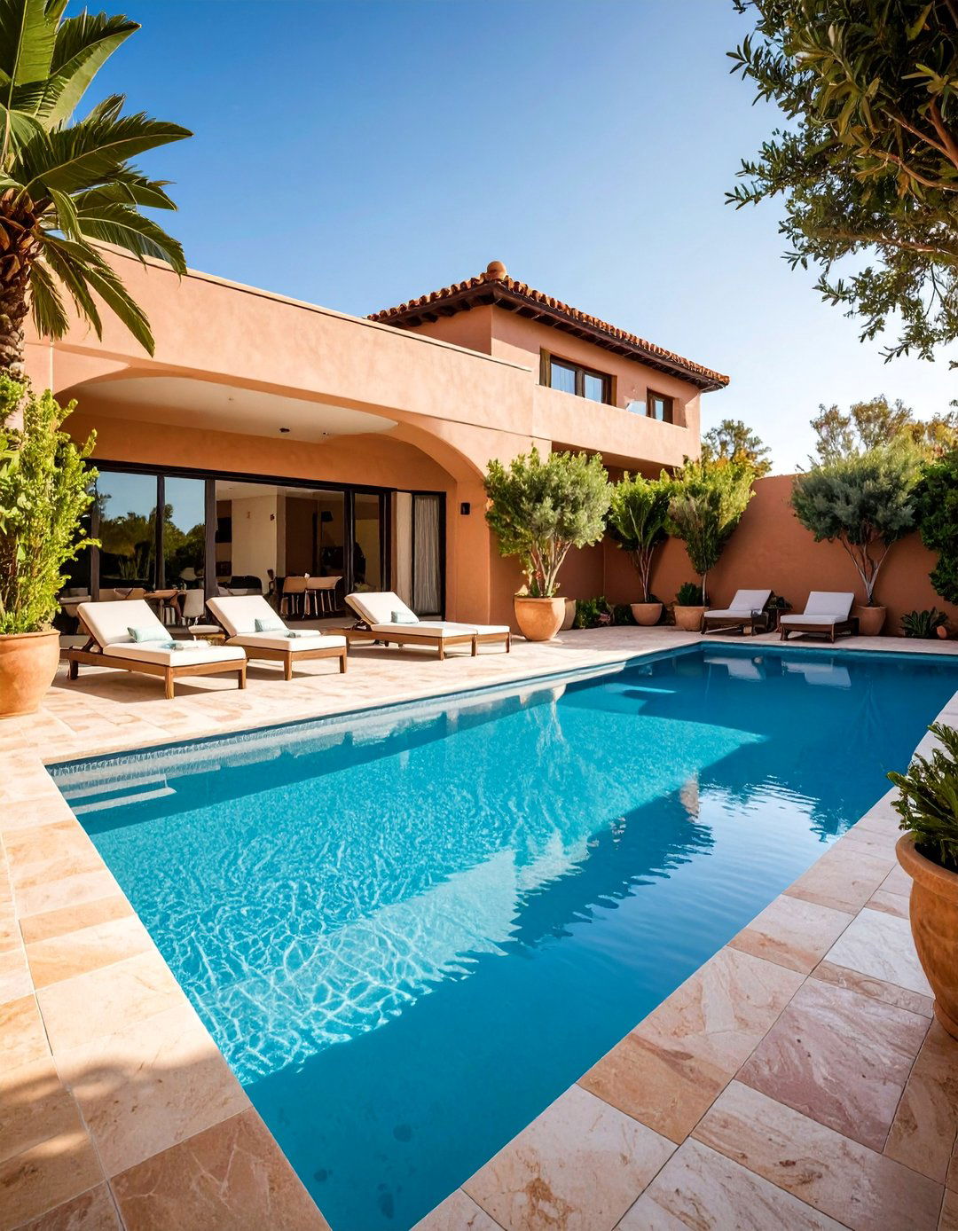 Mixed Material Transitional Pool Environment - 25 Pavers Around Pool Ideas