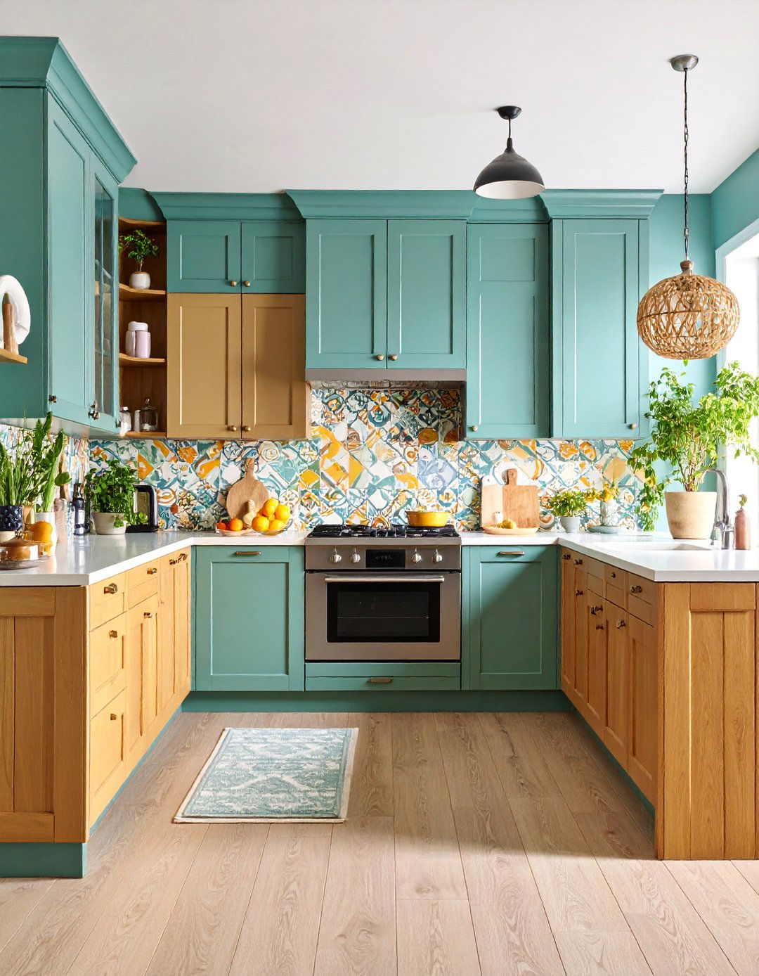 Mixed Material Wainscoting with Tile Accents - 25 Kitchen Wainscoting Ideas