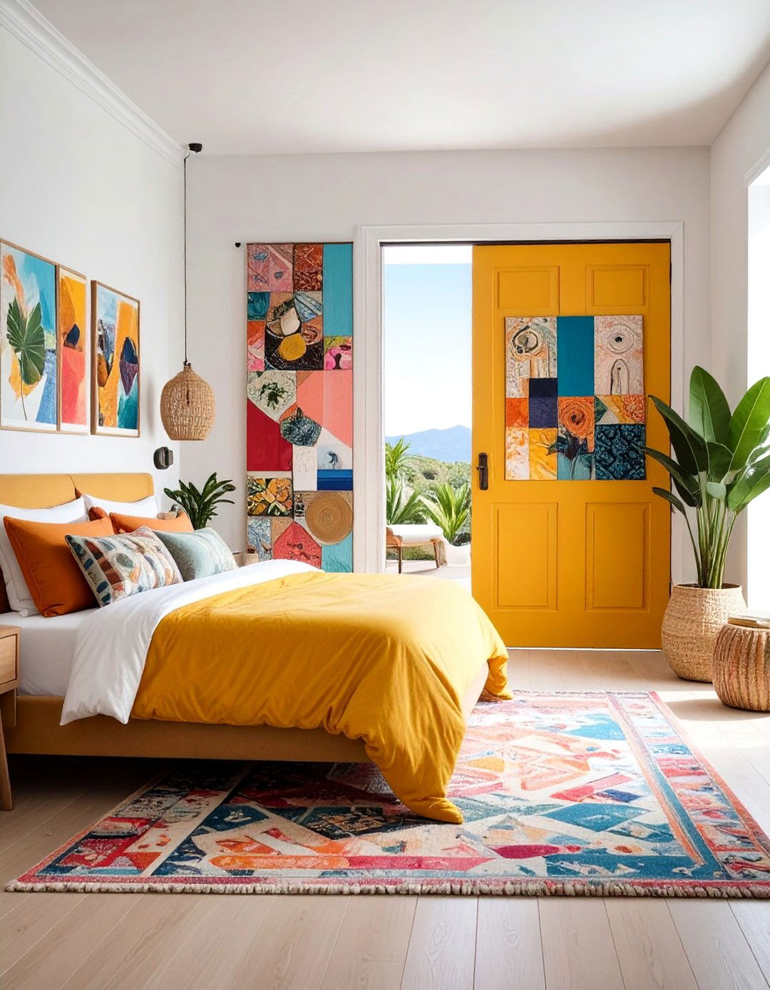 Mixed Media Collage Art - 25 Bedroom Door Decorating Ideas