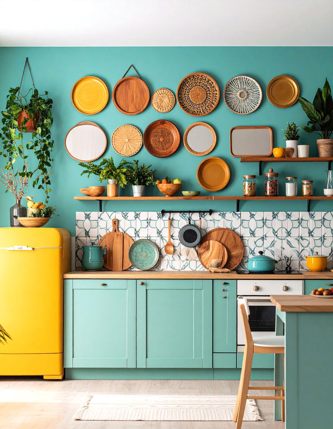 Mixed Media Collage Wall - 25 Kitchen Wall Decor Ideas