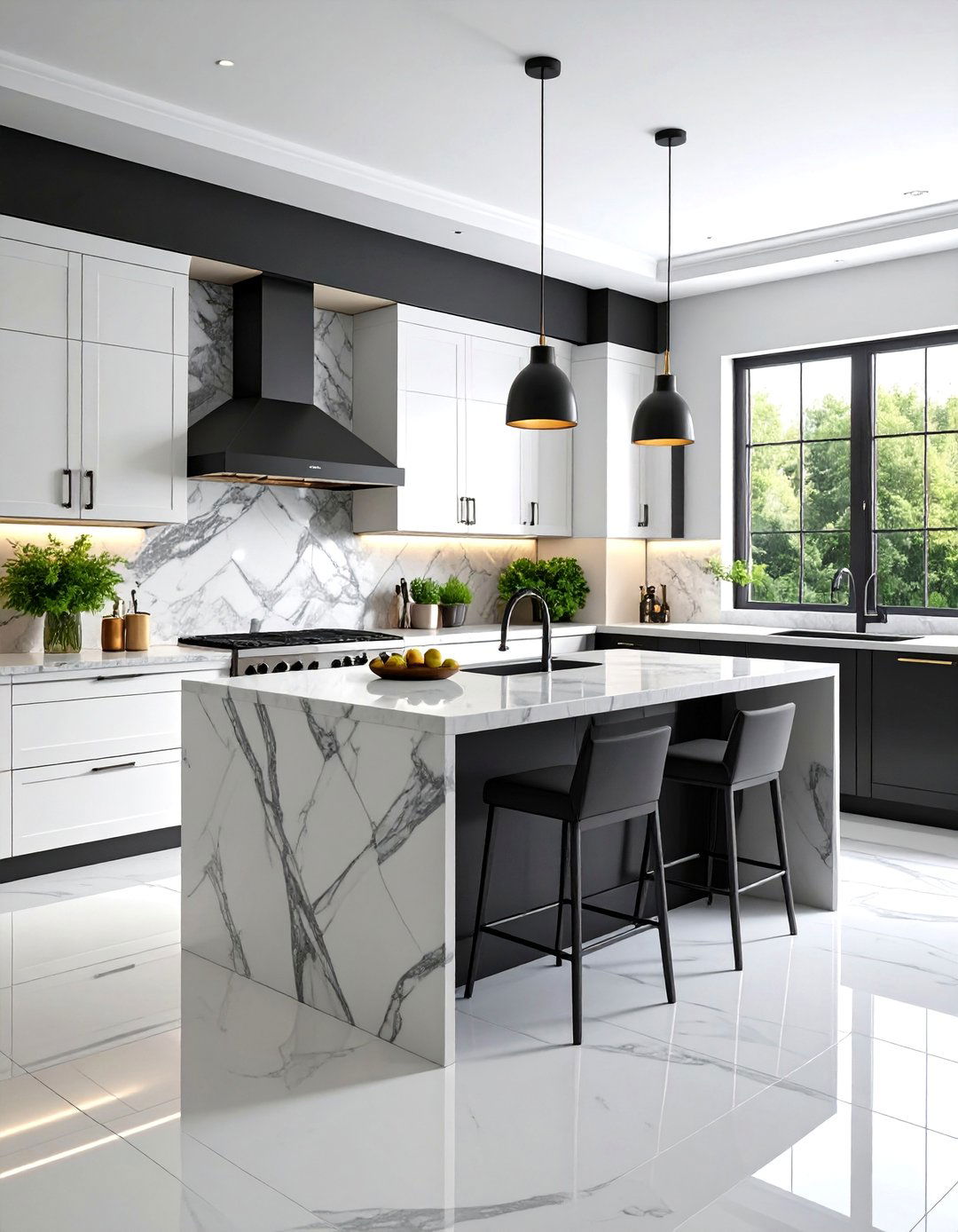 Mixed Media Kitchen Backsplash with Varied Textures - 25 Black and White Kitchen Backsplash Ideas