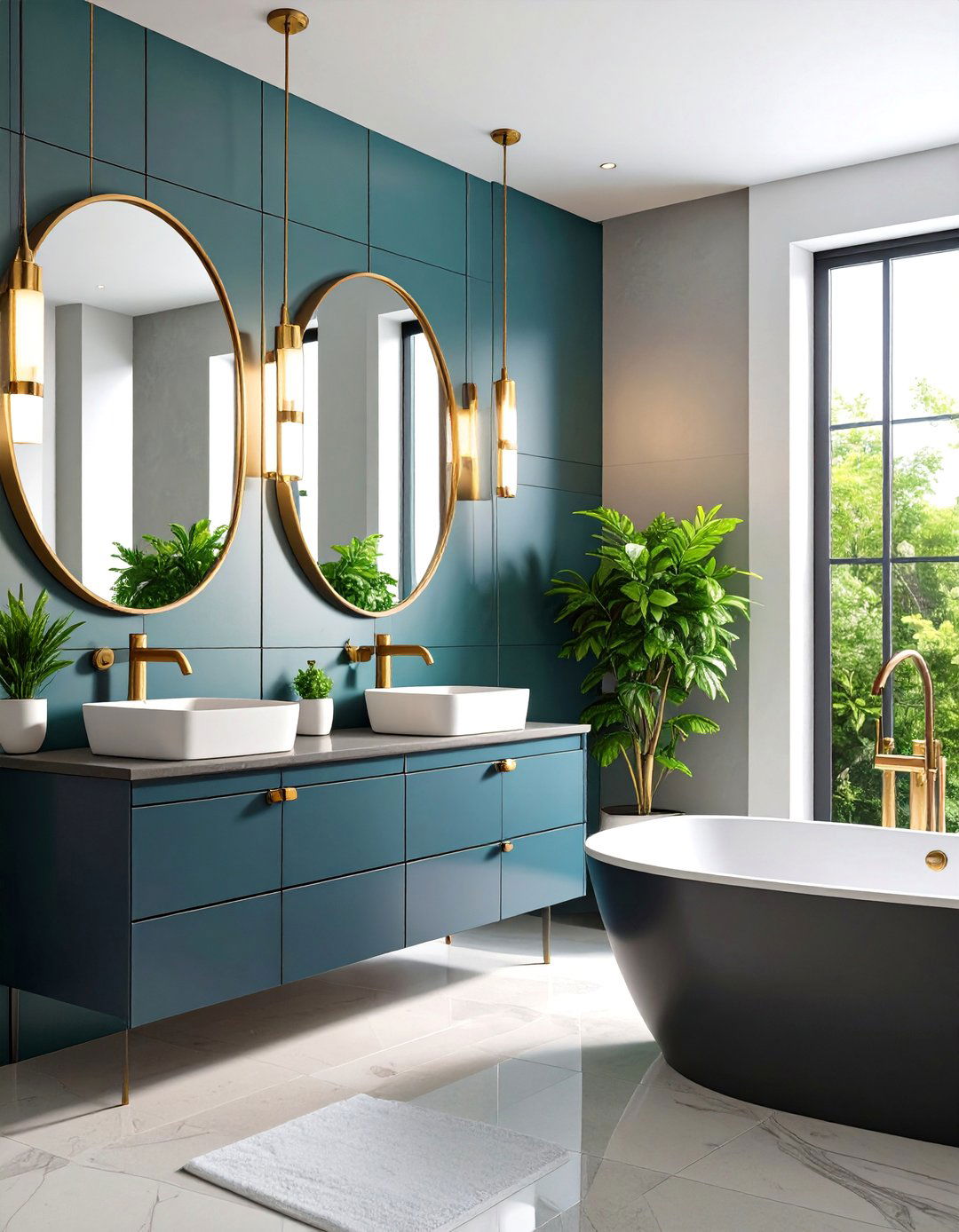 Mixed Metal Bathroom with Brass and Chrome Accents - 25 Bathroom Remodel Ideas