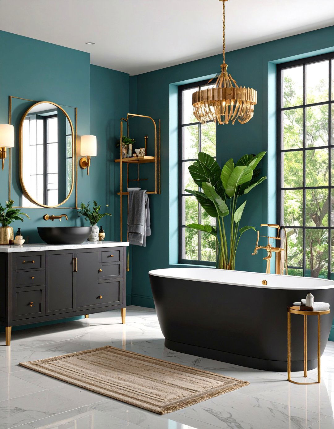 Mixed Metal Hardware Combination - 25 Masculine Bathroom Ideas