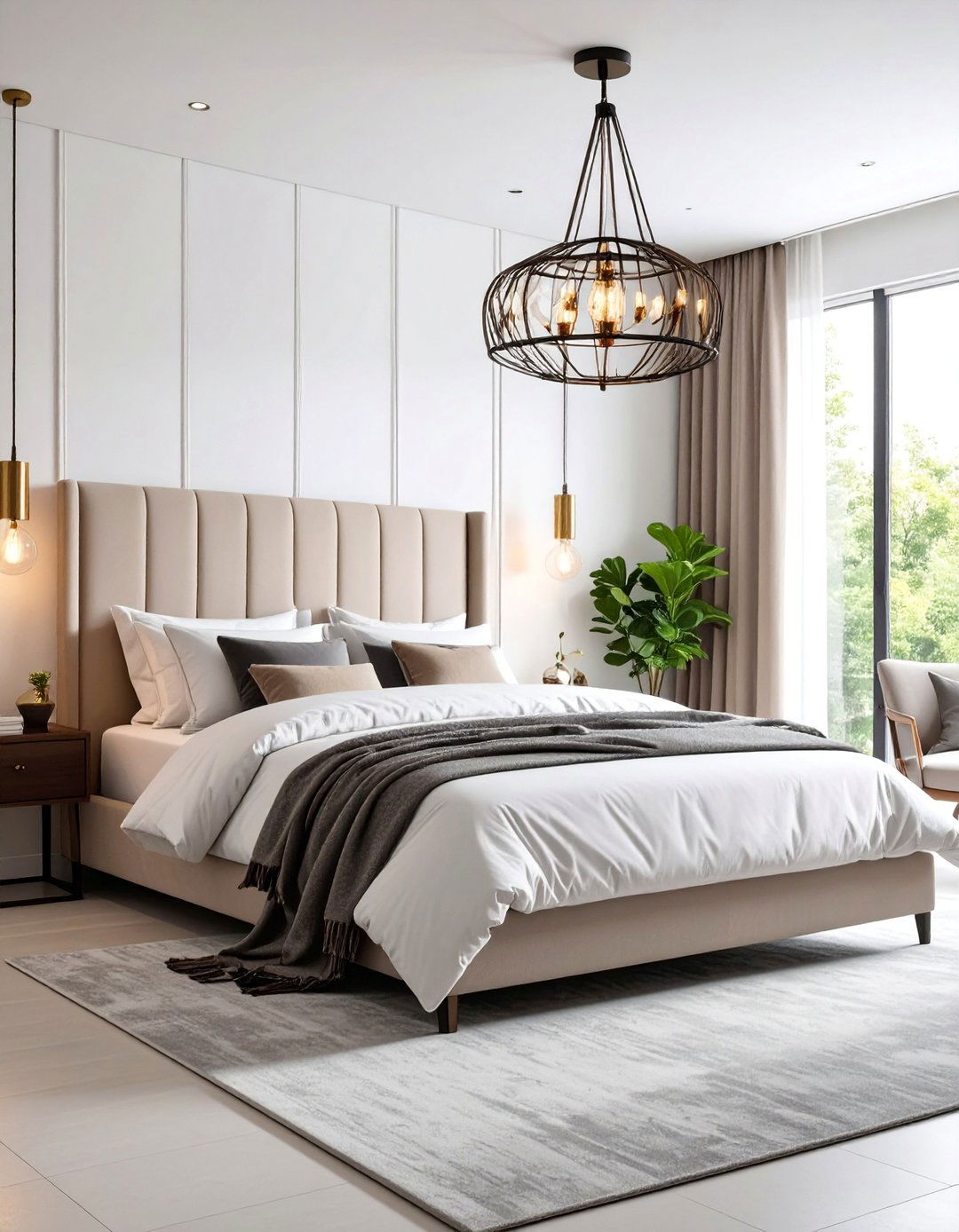 Mixed Metal Modern Chandelier with Contemporary Contrast - 25 Bedroom Chandelier Ideas