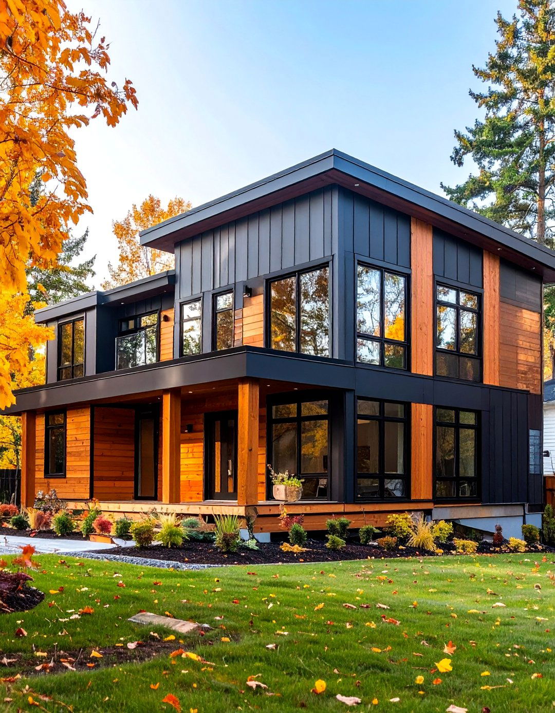 Mixed Metal and Cedar Siding Design - 25 Exterior House Siding Ideas