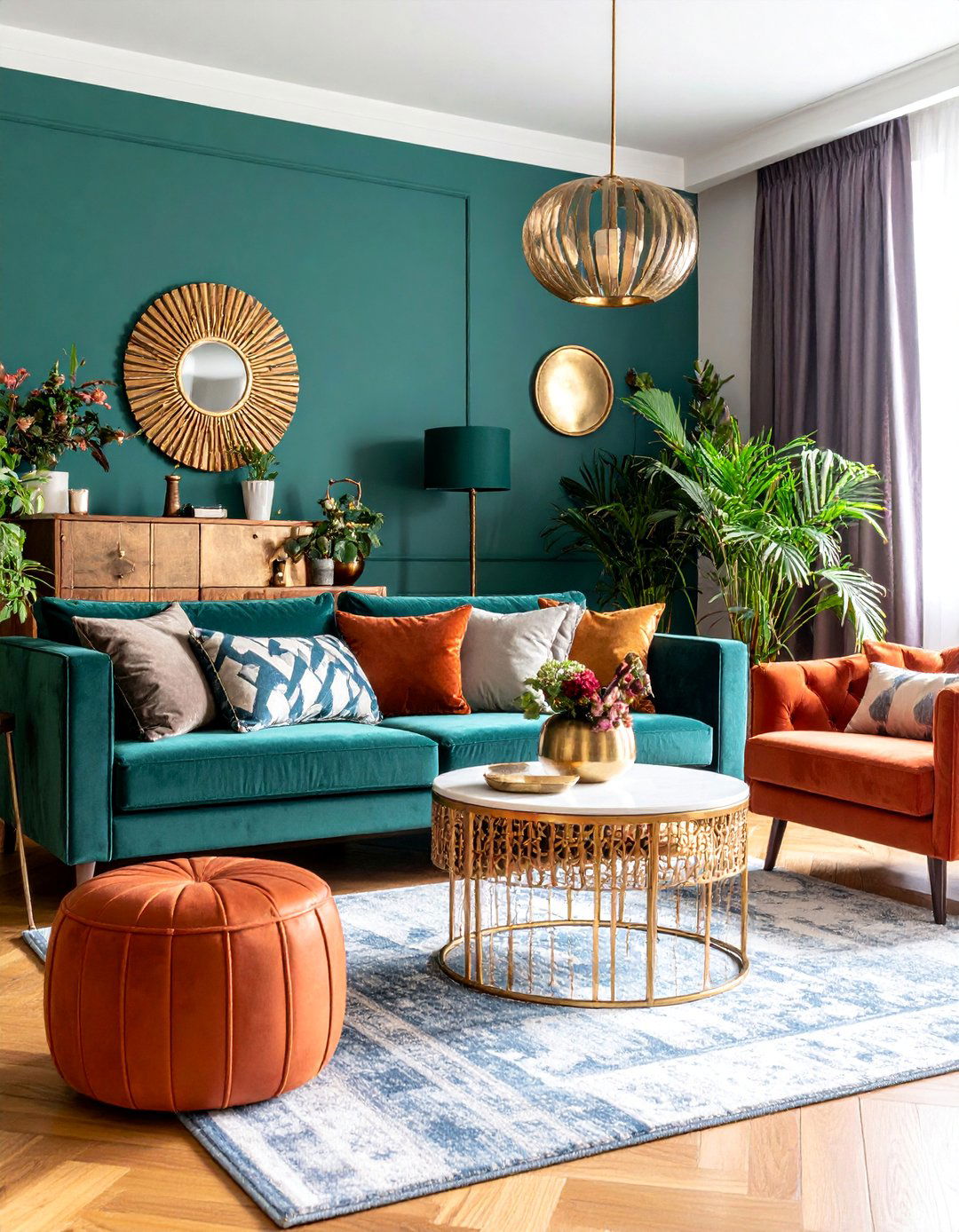 Mixed Metallics Fall Living Room with Eclectic Elegance - 25 Fall Living Room Ideas