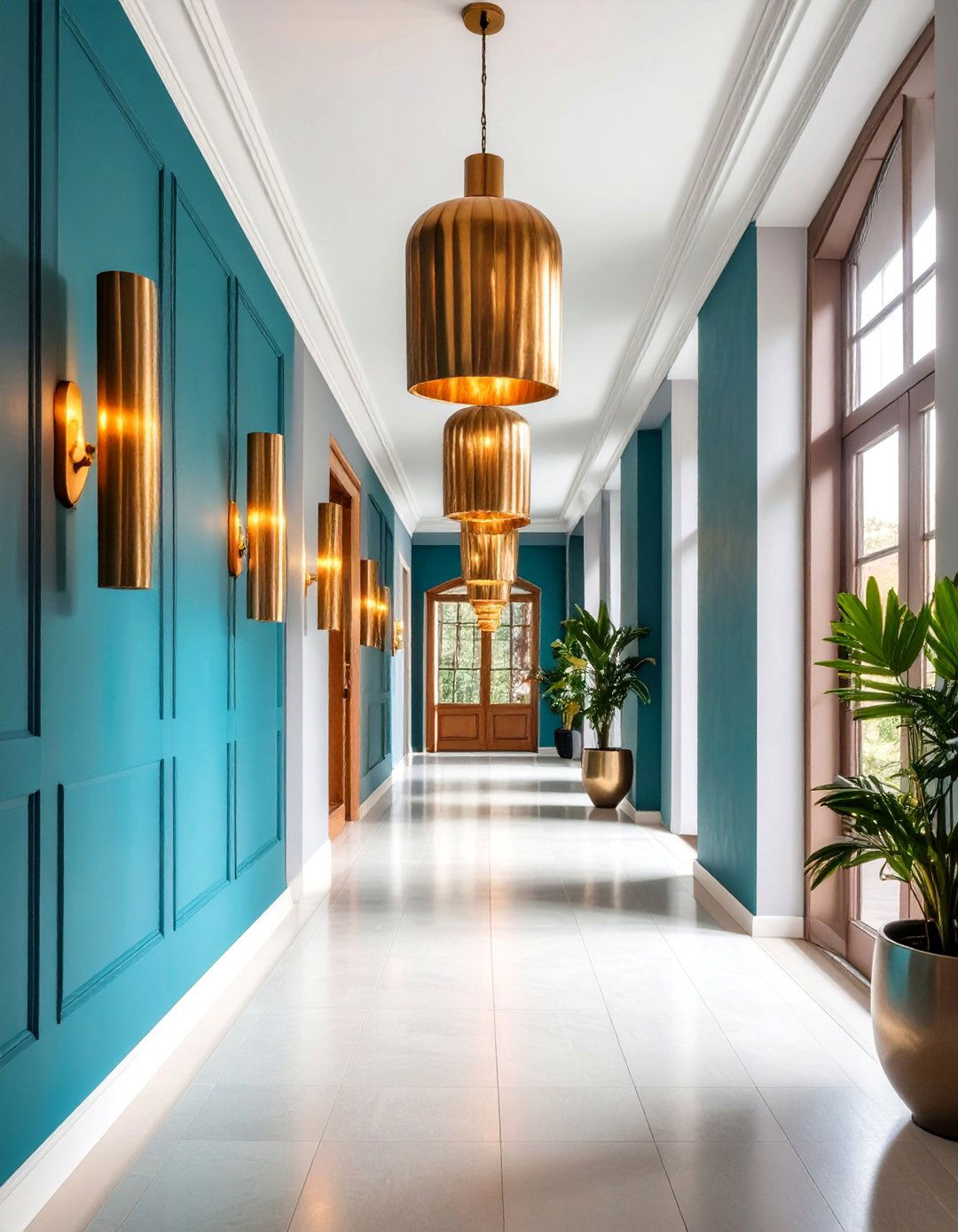Mixed Metals Eclectic Style - 25 Hallway Lighting Ideas