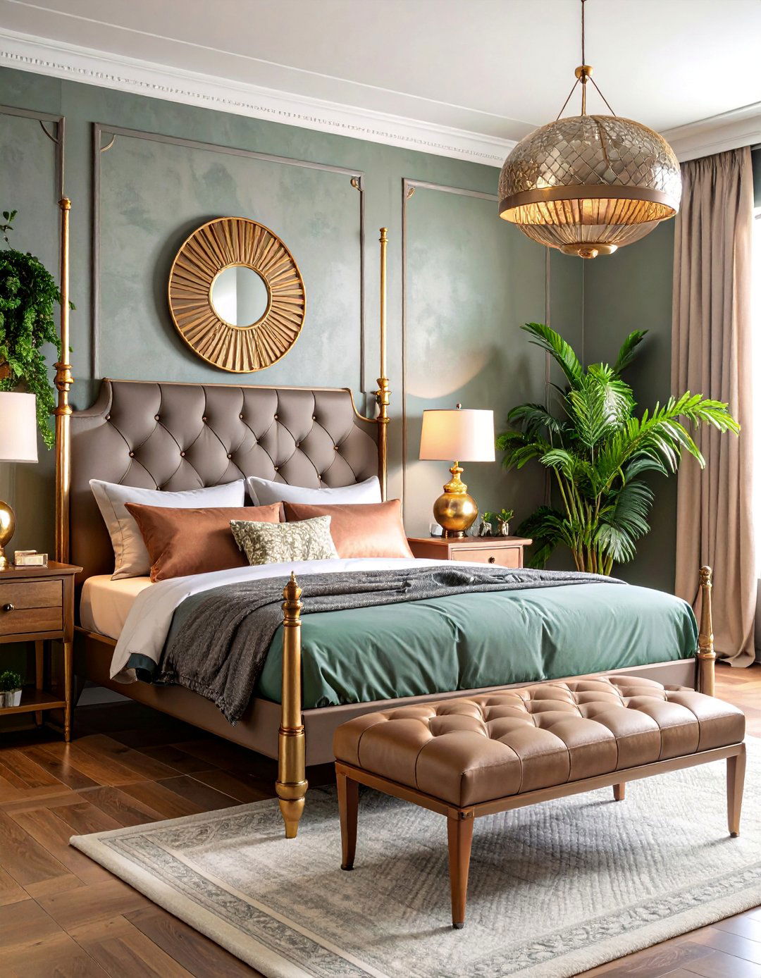 Mixed Metals Grandmillennial Bedroom with Eclectic Accessories - 25 Grandmillennial Style Bedroom Ideas