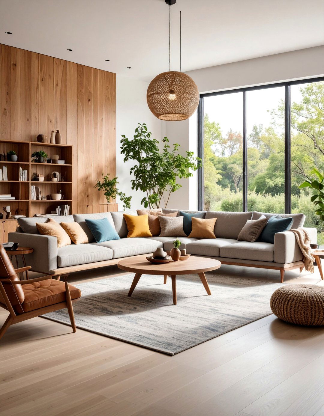 Mixed Natural Materials and Textures Living Room - 25 Organic Modern Living Room Design Ideas