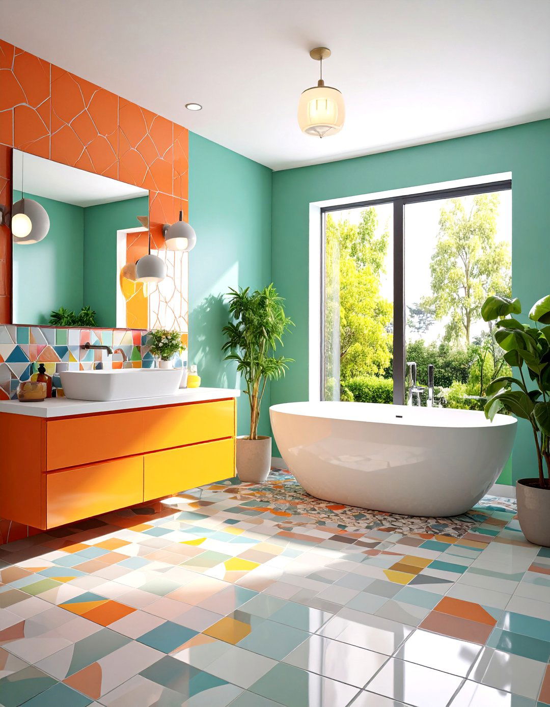 Mixed Pattern Eclectic Creativity - 25 Small Bathroom Flooring Ideas