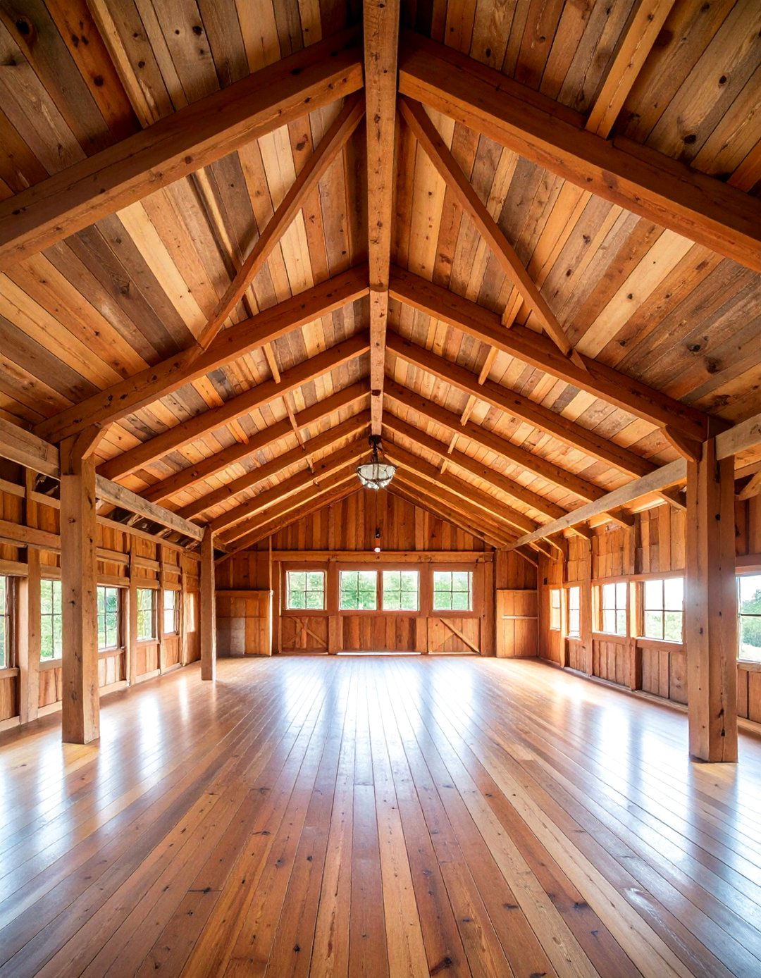 Mixed Width Barn Wood Plank Ceiling - 25 Rustic Ceiling Ideas