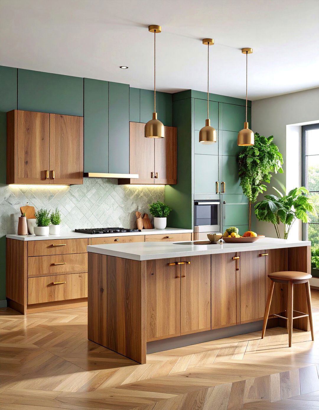 Mixed Wood Tone Two Cabinet Style Kitchen - 25 Kitchen Cabinet Ideas