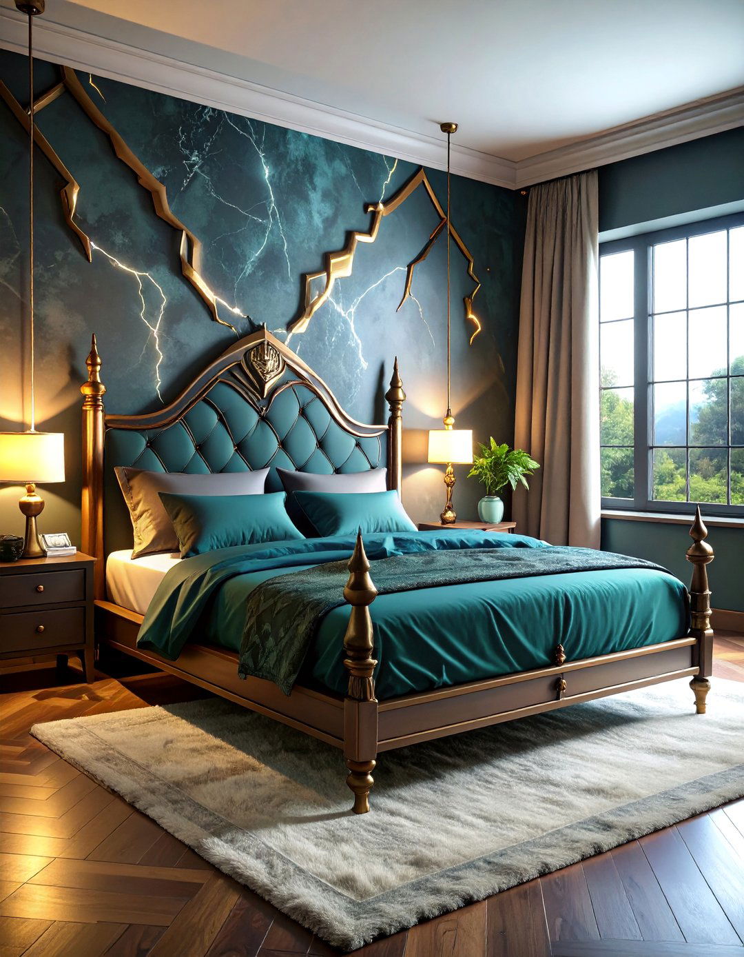 Mjolnir Thunder Viking Bedroom with Iron Metalwork - 25 Viking Bedroom Ideas
