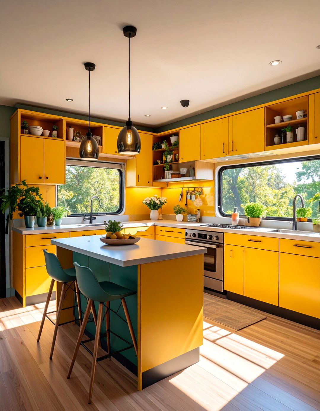 Mobile Home Kitchen with Peninsula Island - 25 Mobile Home Kitchen Ideas