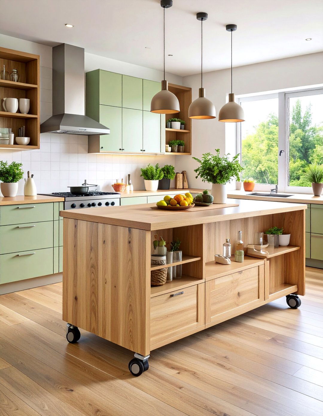 Mobile Kitchen Island Breakfast Bar on Wheels - 25 Breakfast Bar Ideas