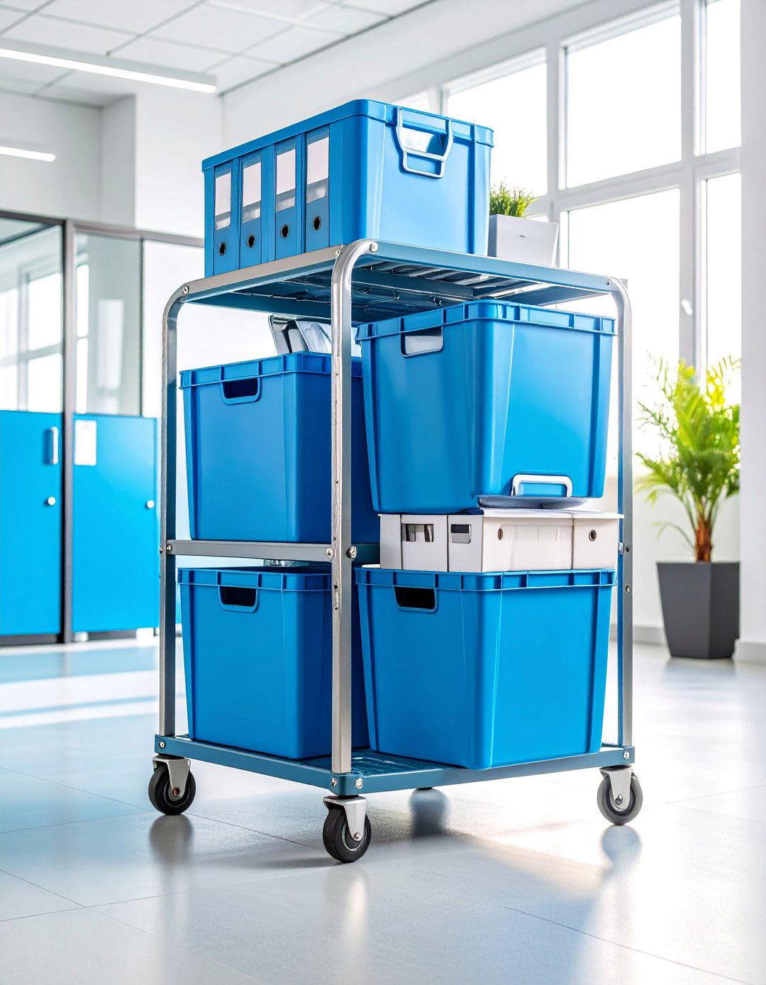 Mobile Office Supply Cart - 25 Milk Crate Storage Ideas