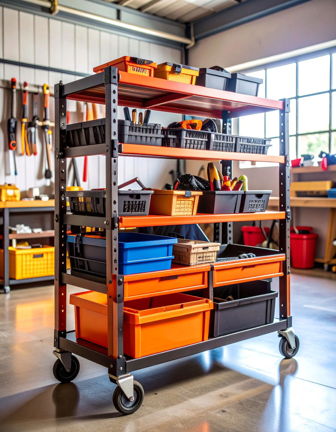 Mobile Rolling Storage Carts - 25 Garage Shelving Ideas